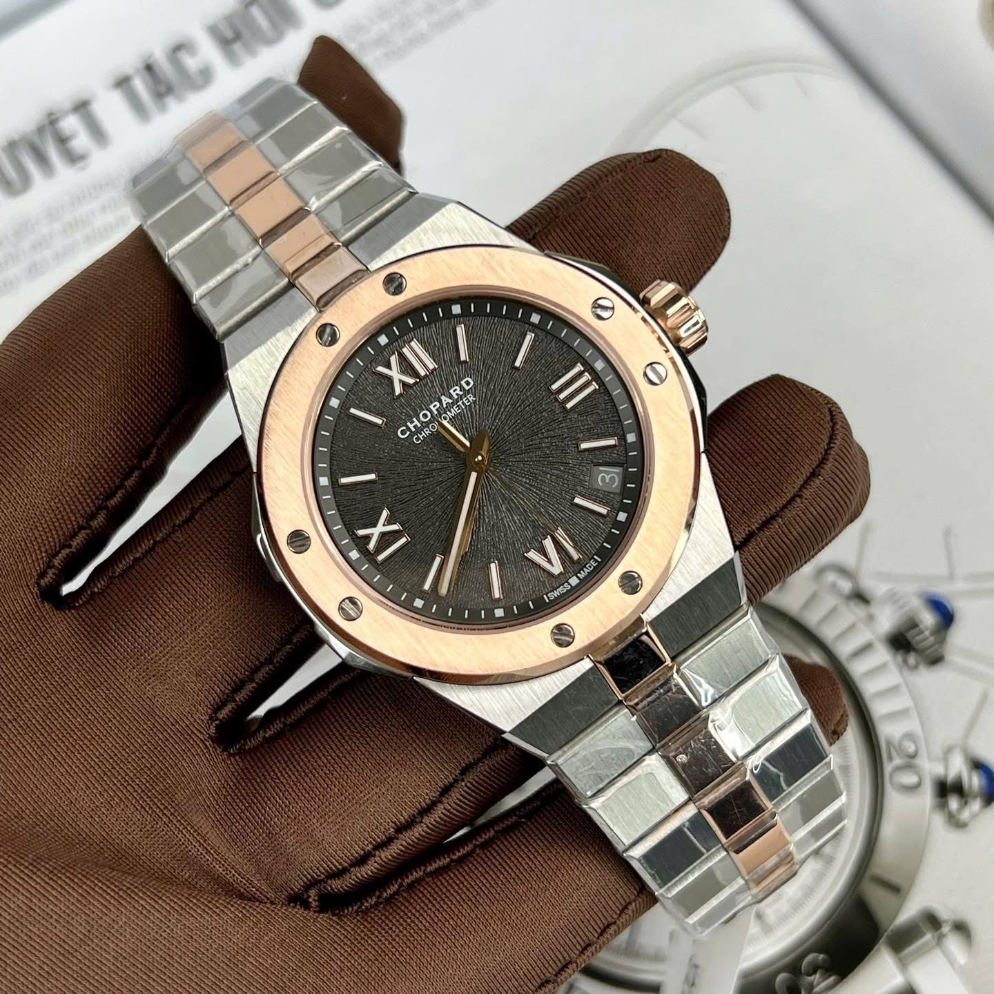 Chopard Alpine Eagle Swiss 1:1 Grade Luxury Replica Watch Steel & Rose Gold Tone Case Bernina Gray Dial - Image 5