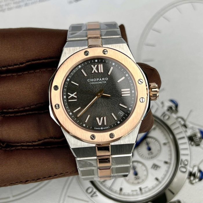 Chopard Alpine Eagle Swiss 1:1 Grade Luxury Replica Watch Steel & Rose Gold Tone Case Bernina Gray Dial