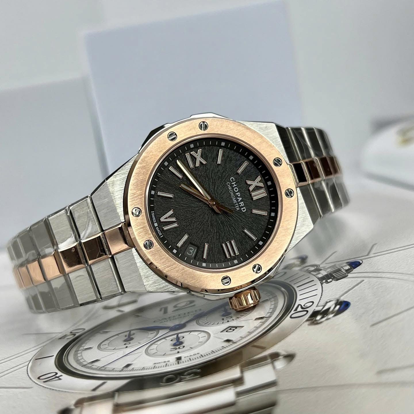 Chopard Alpine Eagle Swiss 1:1 Grade Luxury Replica Watch Steel & Rose Gold Tone Case Bernina Gray Dial - Image 3
