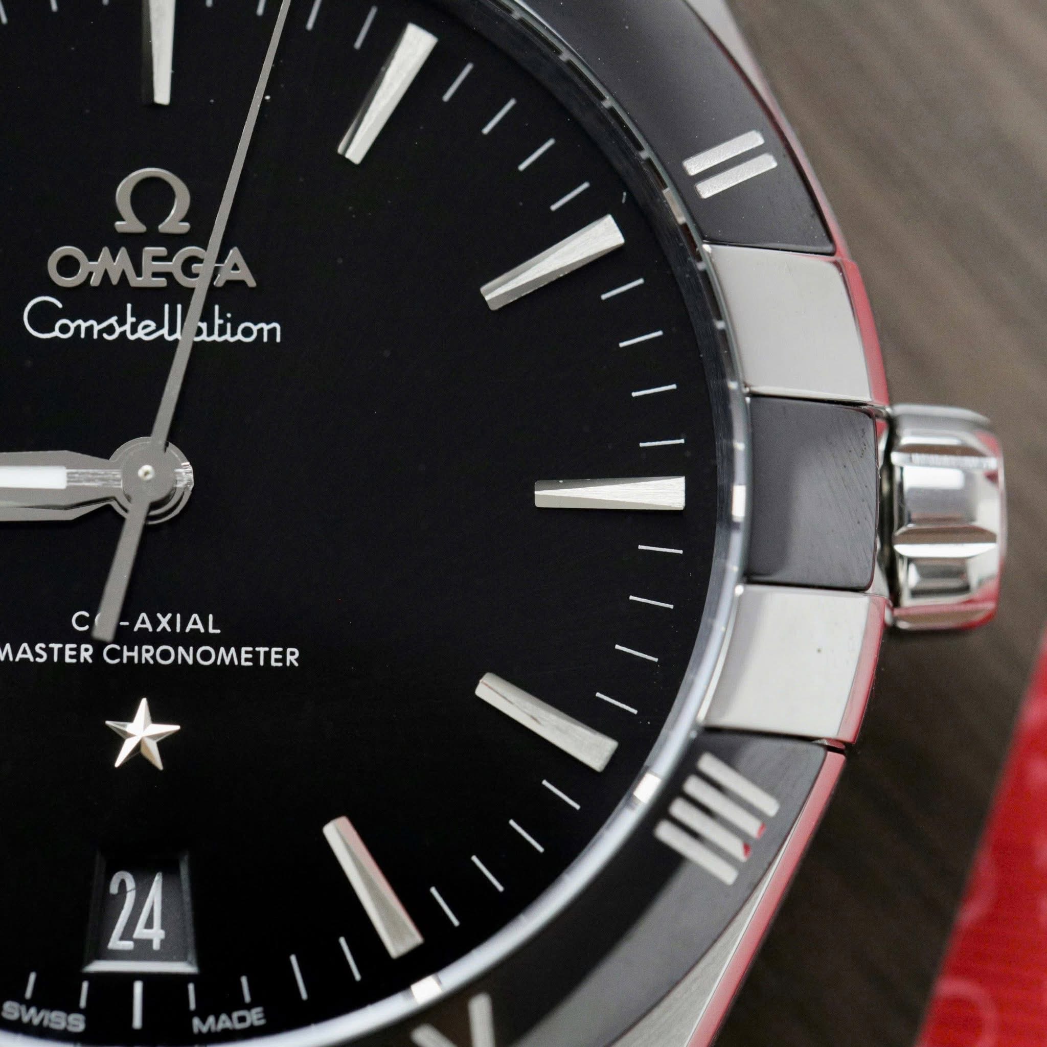 Omega Constellation Co-Axial Master Chronometer Swiss 1:1 Grade Luxury Replica Watch Black Dial Black Leather Strap - Image 4