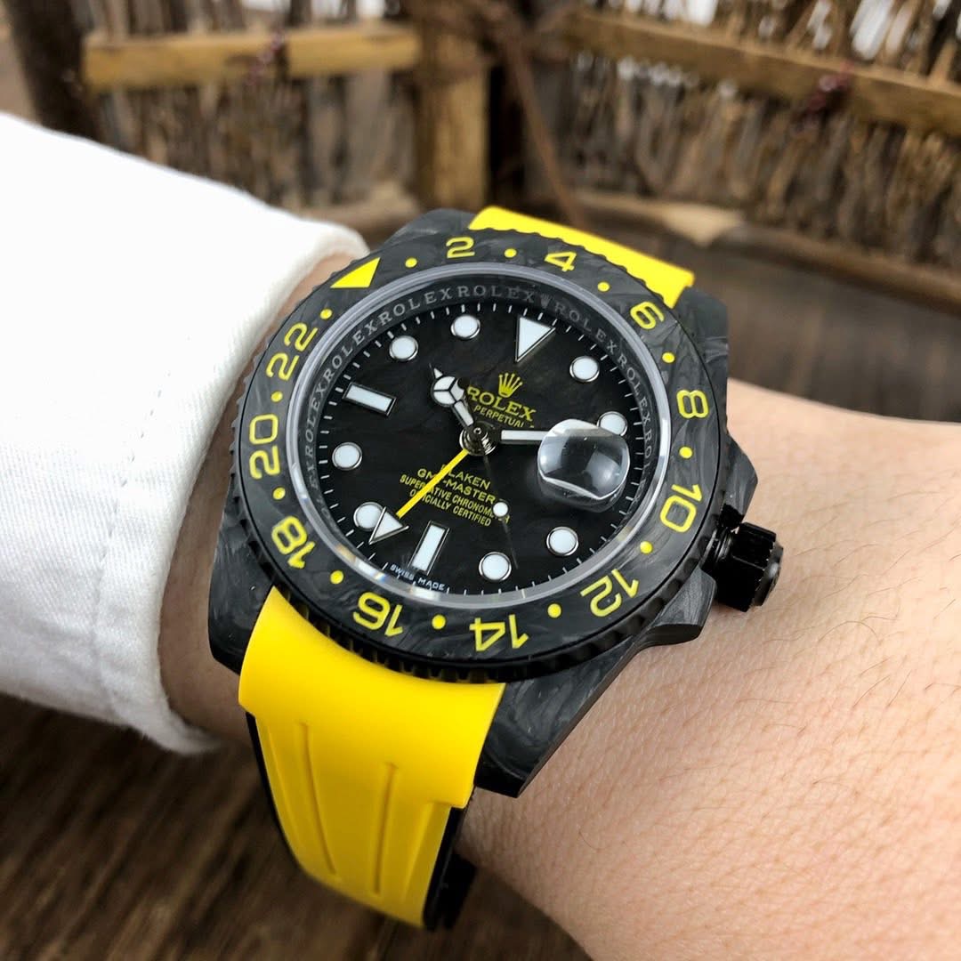 Customized Rolex GMT-Master II “Blaken / DiW Style” – Carbon Fiber Case & Camouflage Strap | Swiss 1:1 Grade Automatic - Image 4