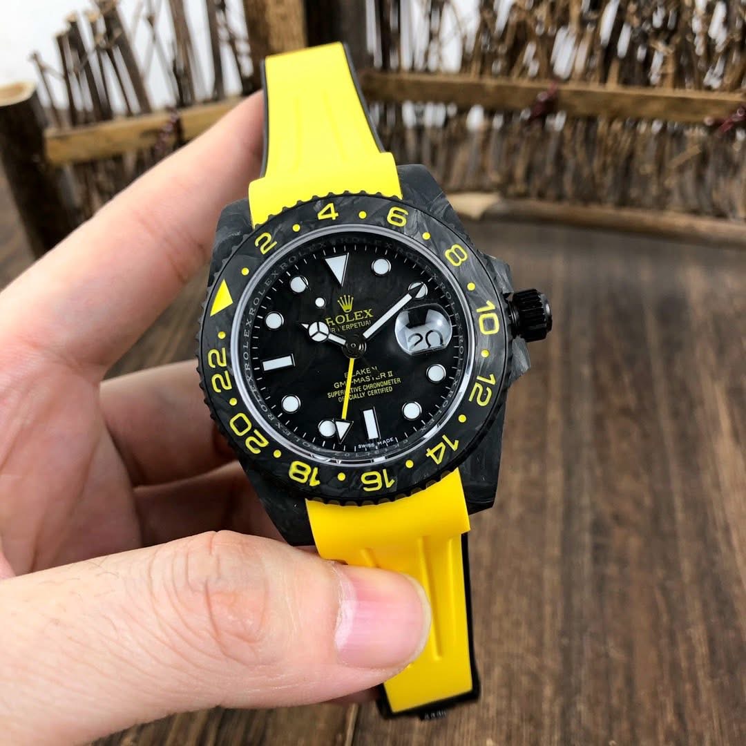 Customized Rolex GMT-Master II “Blaken / DiW Style” – Carbon Fiber Case & Camouflage Strap | Swiss 1:1 Grade Automatic - Image 8