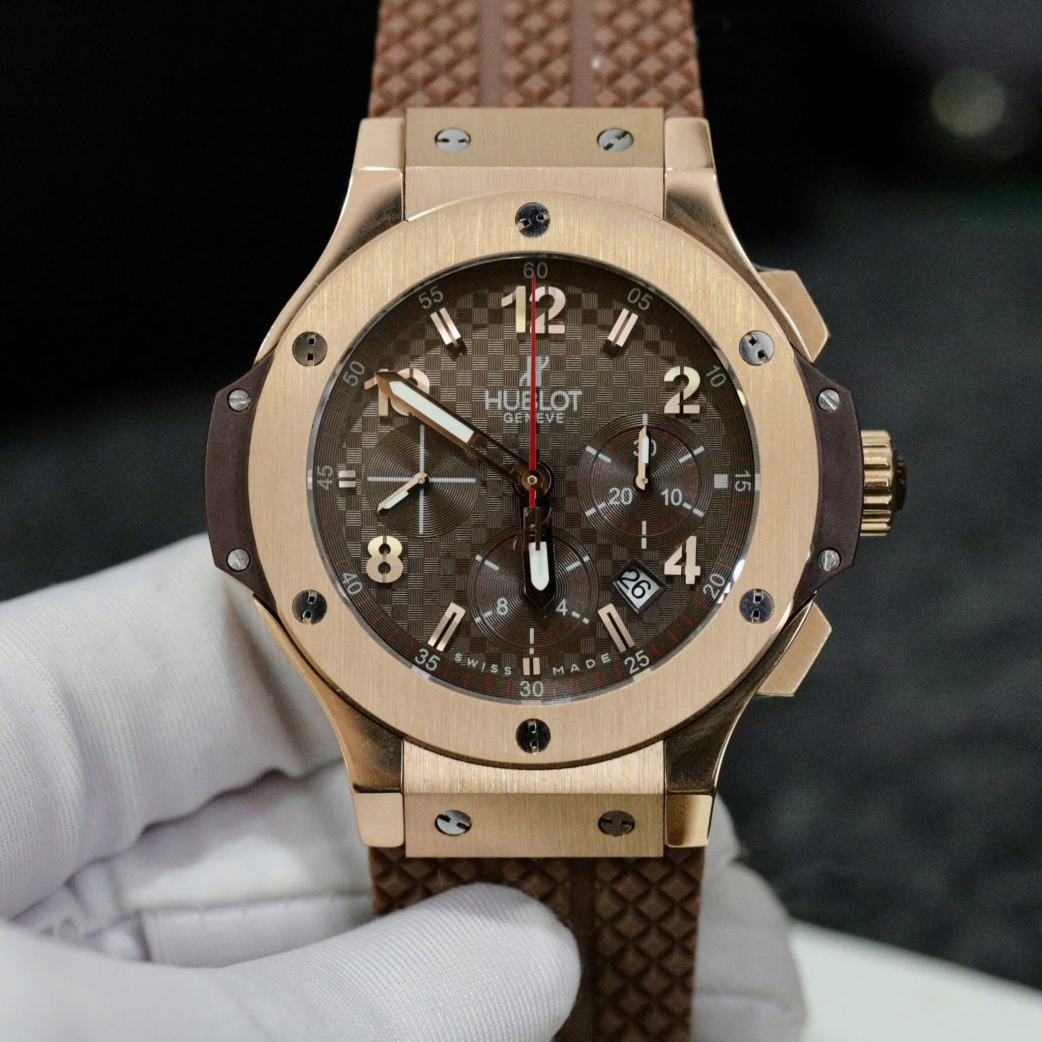 Hublot Big Bang “Cappuccino” Chronograph – Brown Dial & Brown Rubber Strap | Swiss 1:1 Grade Luxury Replica Watch - Image 2