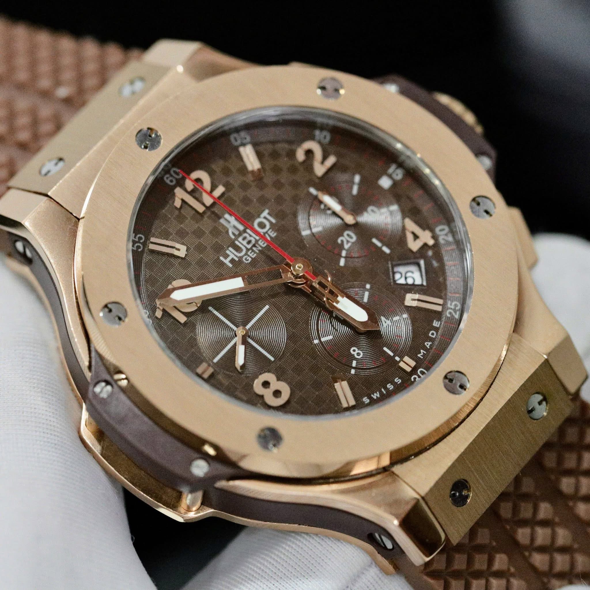 Hublot Big Bang “Cappuccino” Chronograph – Brown Dial & Brown Rubber Strap | Swiss 1:1 Grade Luxury Replica Watch - Image 3