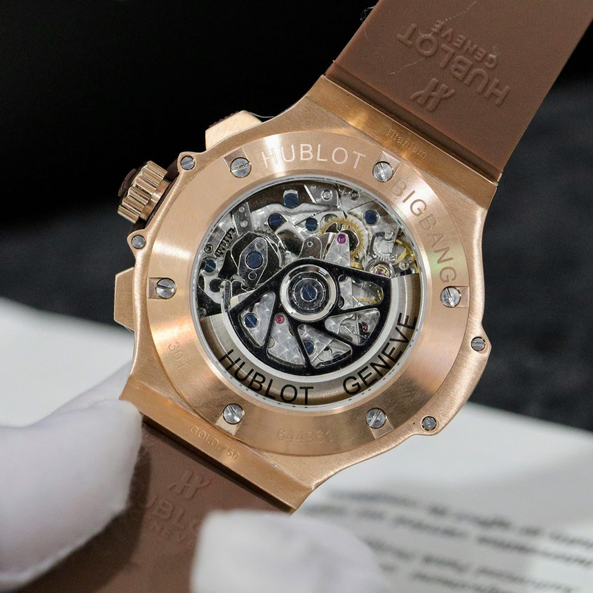 Hublot Big Bang “Cappuccino” Chronograph – Brown Dial & Brown Rubber Strap | Swiss 1:1 Grade Luxury Replica Watch - Image 4