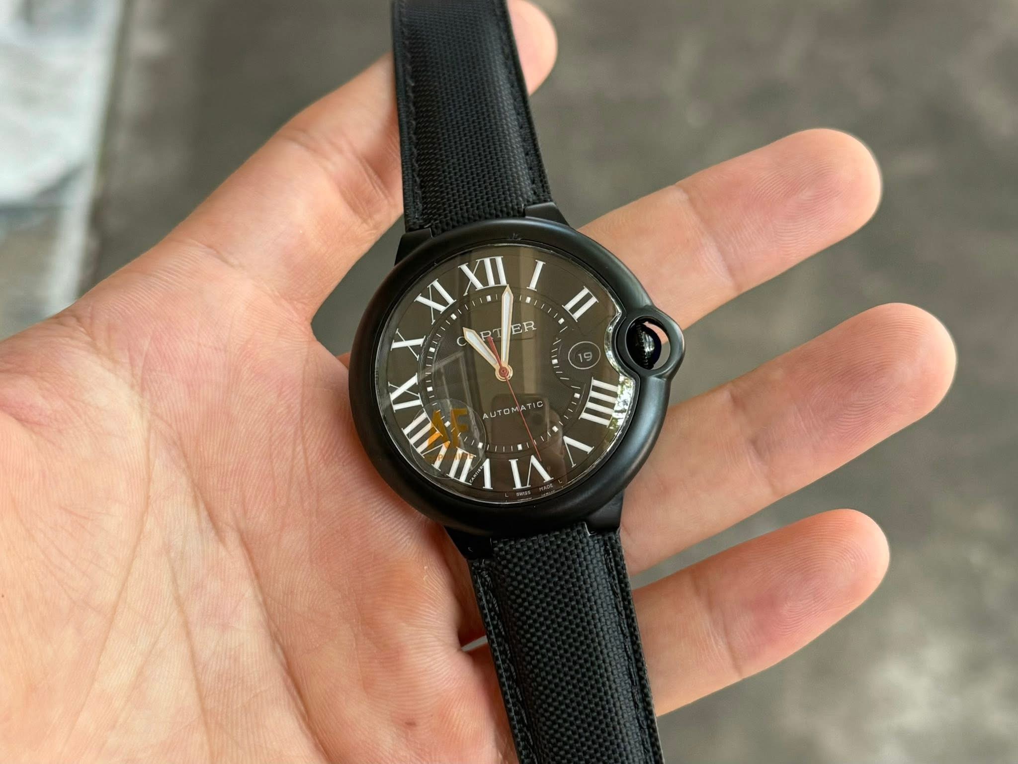 Cartier Ballon Bleu Carbon 42mm – Black Dial & Black Fabric Strap | Ref. WSBB0015 | Swiss 1:1 Grade Luxury Replica Watch - Image 7