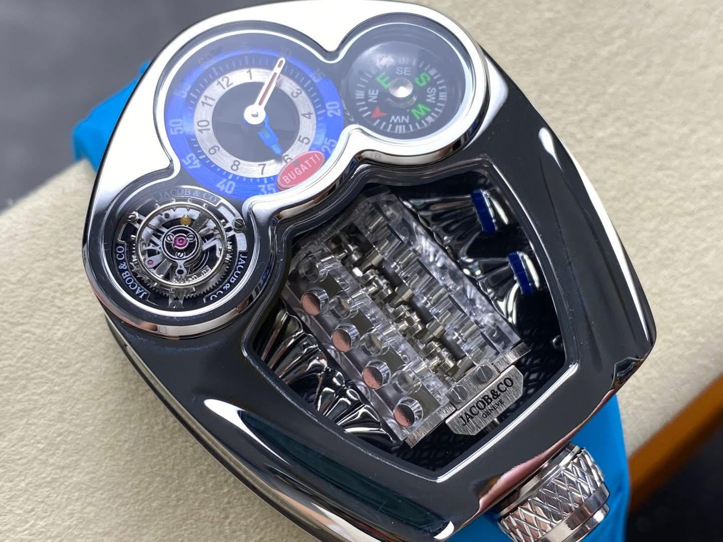 Watch With Engine Inside Jacob & Co. Bugatti Chiron Tourbillon – Manually Operated W16 Engine ...