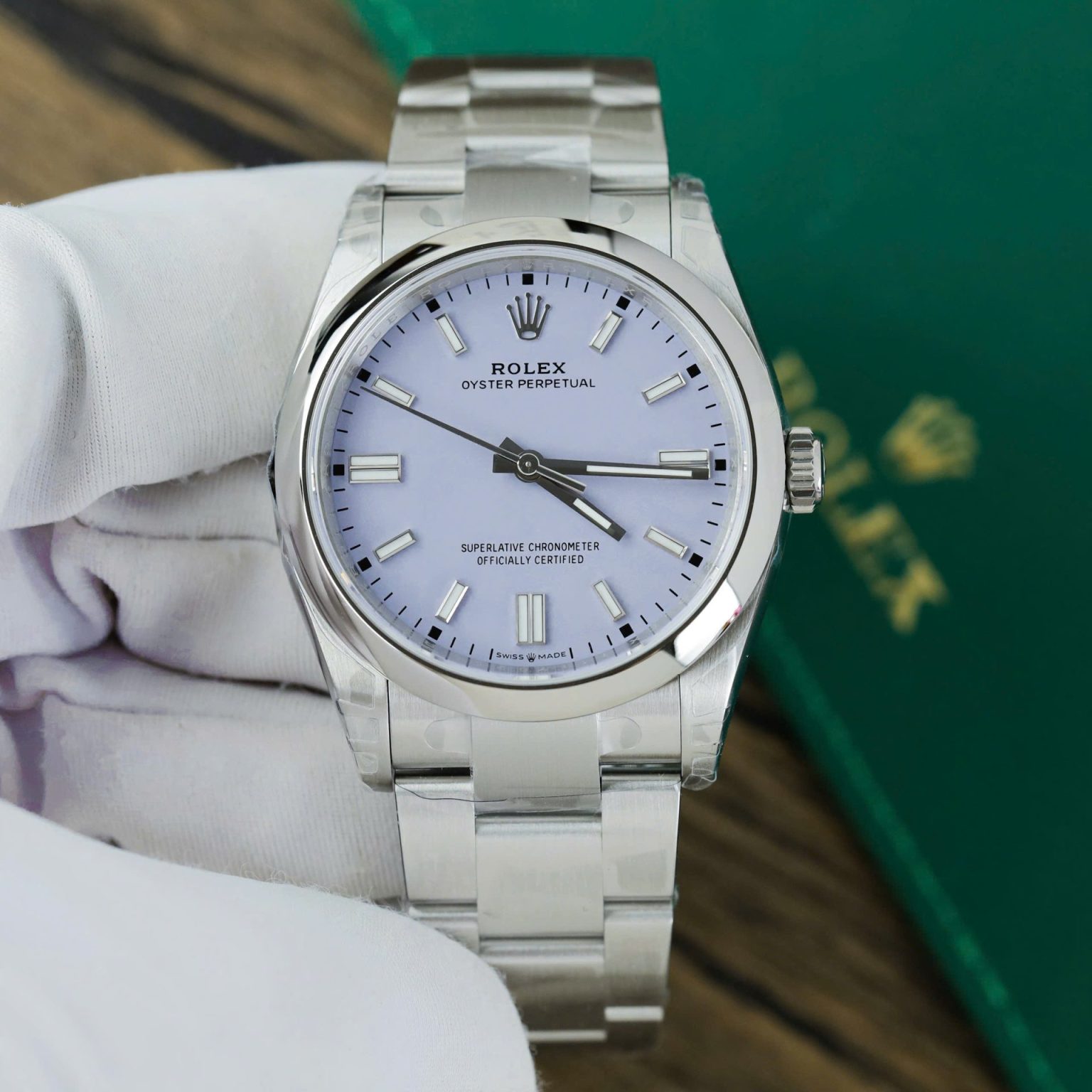 Rolex Oyster Perpetual 36mm – Lavender Dial | Swiss 1:1 Grade Automatic Replica Watch