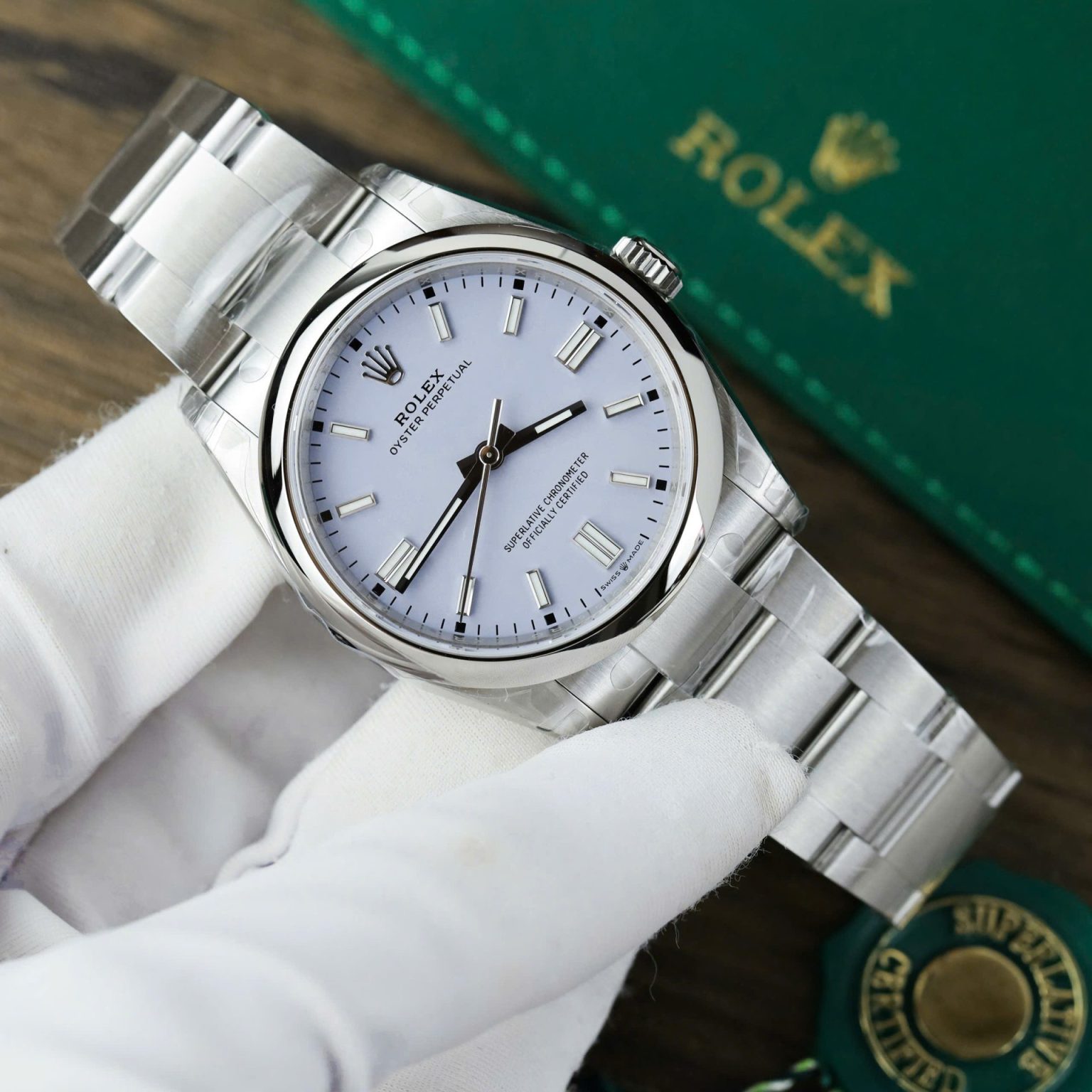 Rolex Oyster Perpetual 36mm – Lavender Dial | Swiss 1:1 Grade Automatic Replica Watch - Image 2