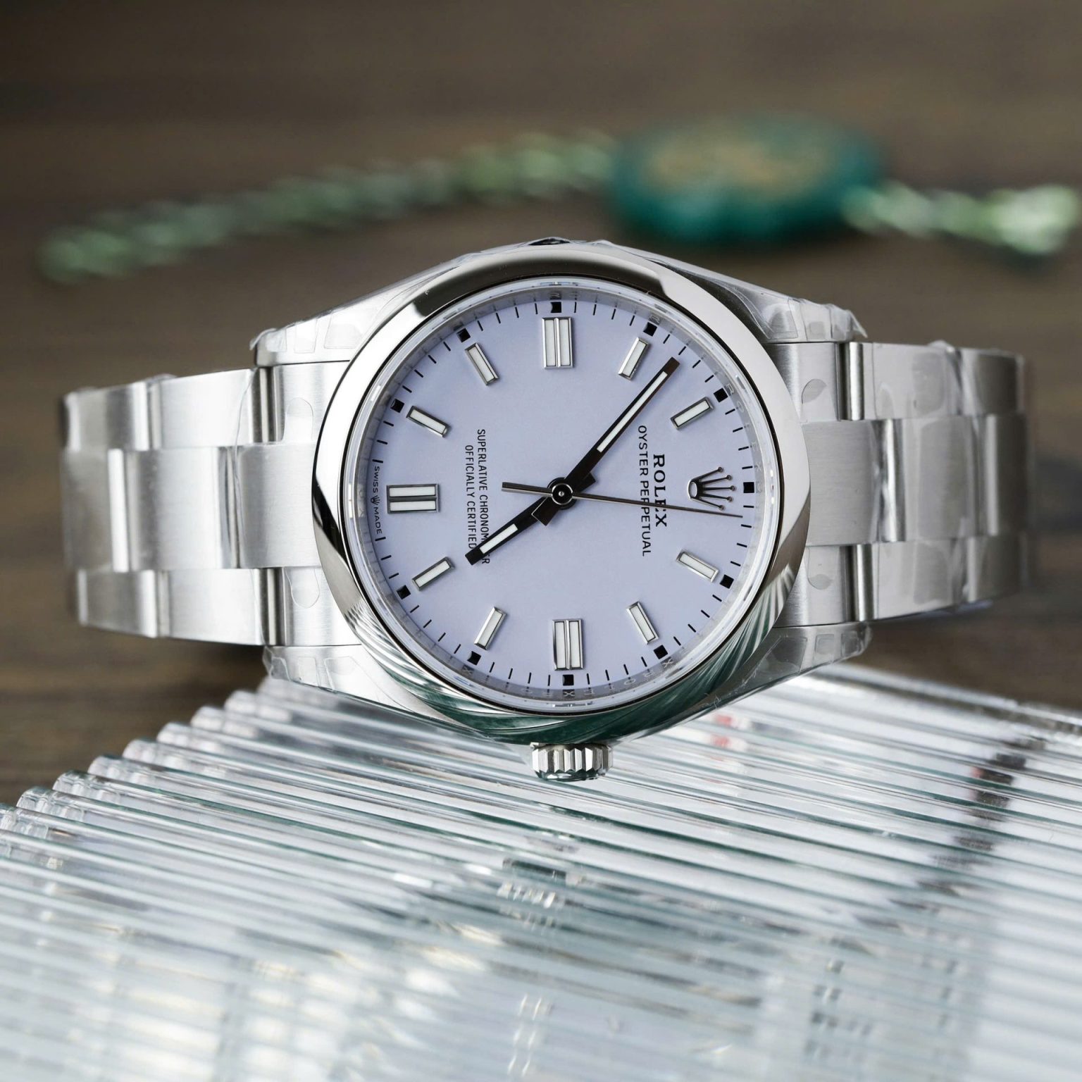 Rolex Oyster Perpetual 36mm – Lavender Dial | Swiss 1:1 Grade Automatic Replica Watch - Image 3