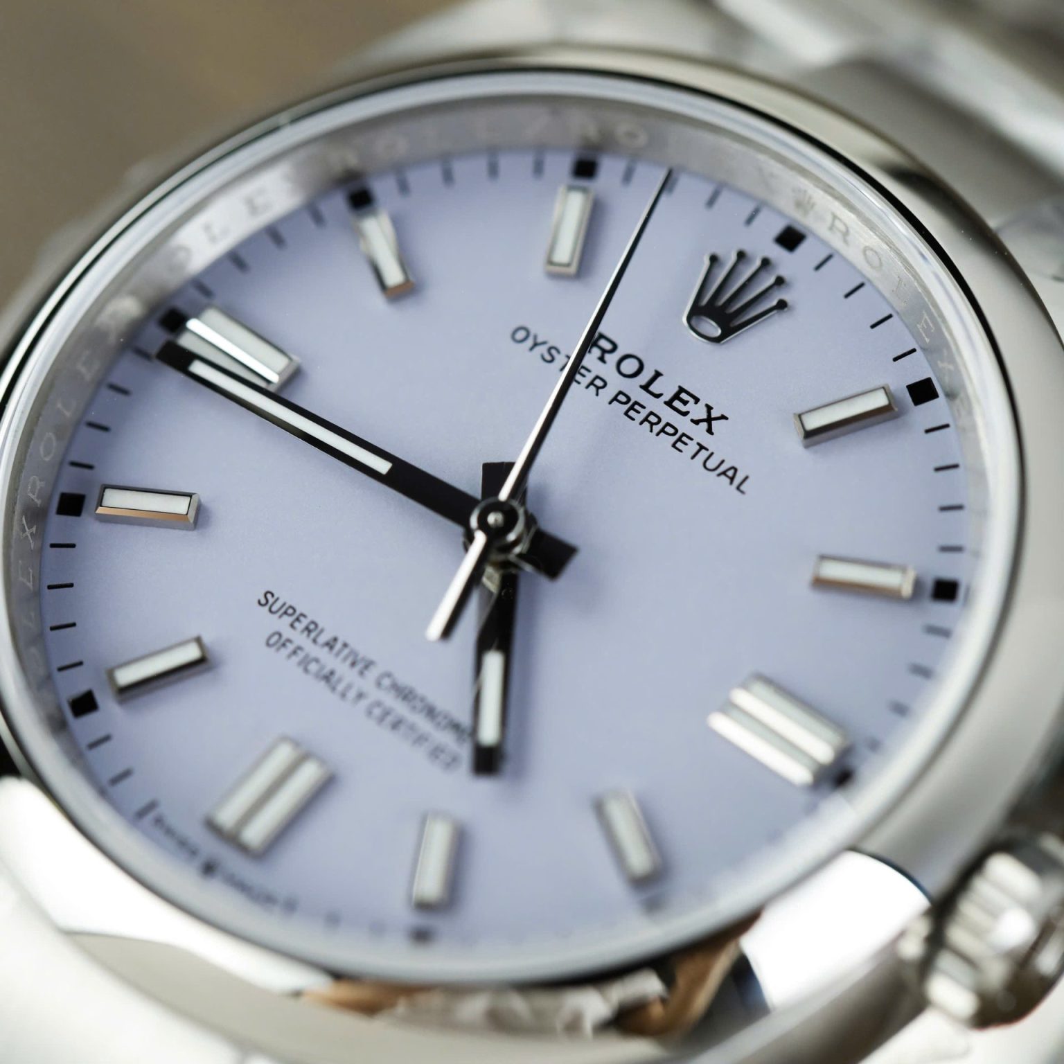 Rolex Oyster Perpetual 36mm – Lavender Dial | Swiss 1:1 Grade Automatic Replica Watch - Image 4