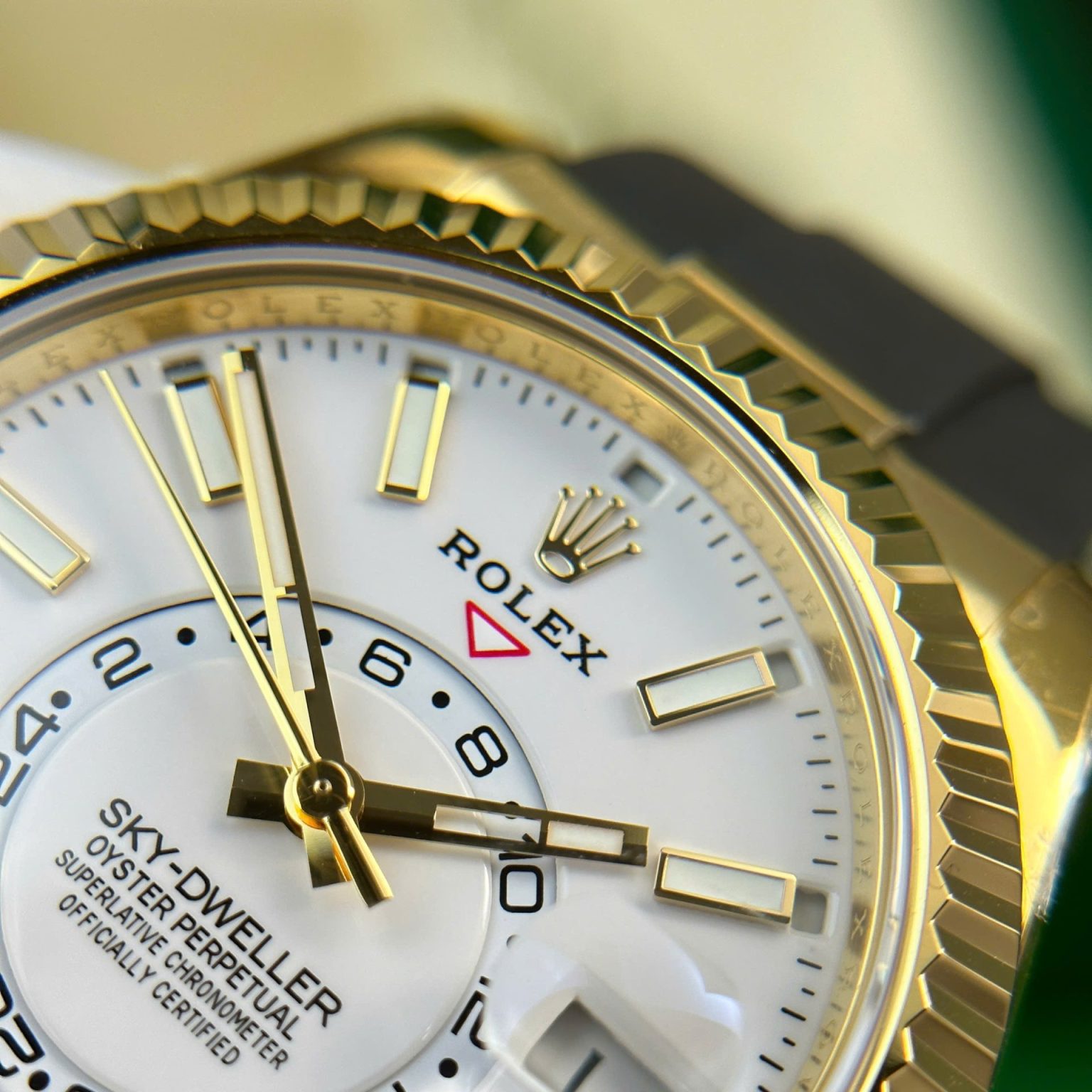 Rolex Sky-Dweller 42mm – White Dial | Custom Gold-Plated Swiss 1:1 Grade Replica Watch - Image 6