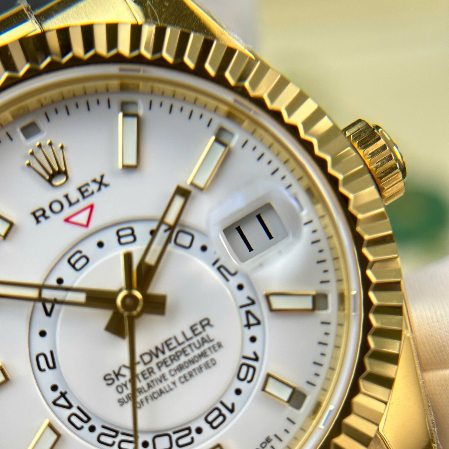 Rolex Sky-Dweller 42mm – White Dial | Custom Gold-Plated Swiss 1:1 Grade Replica Watch - Image 7