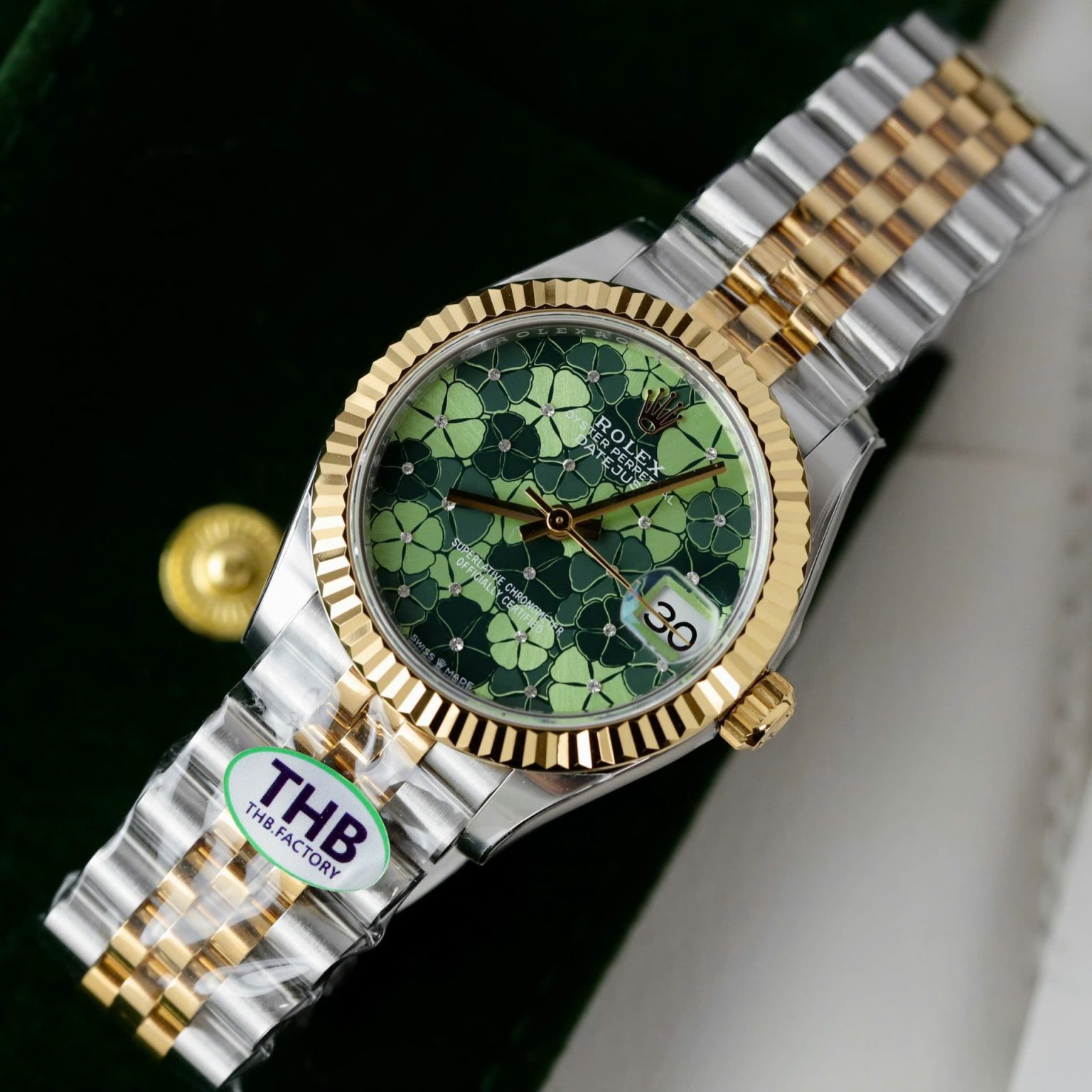 Rolex DateJust 31mm – Women’s Green Flower Dial | Swiss 1:1 Grade Automatic Replica Watch - Image 2