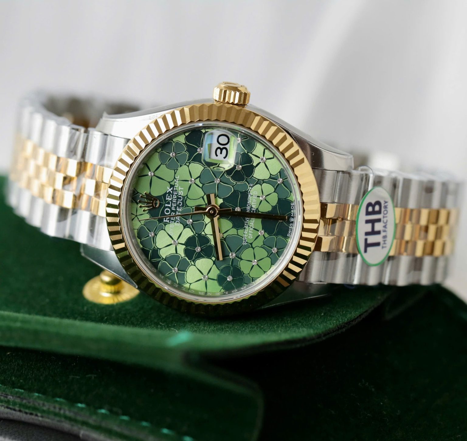 Rolex DateJust 31mm – Women’s Green Flower Dial | Swiss 1:1 Grade Automatic Replica Watch - Image 3