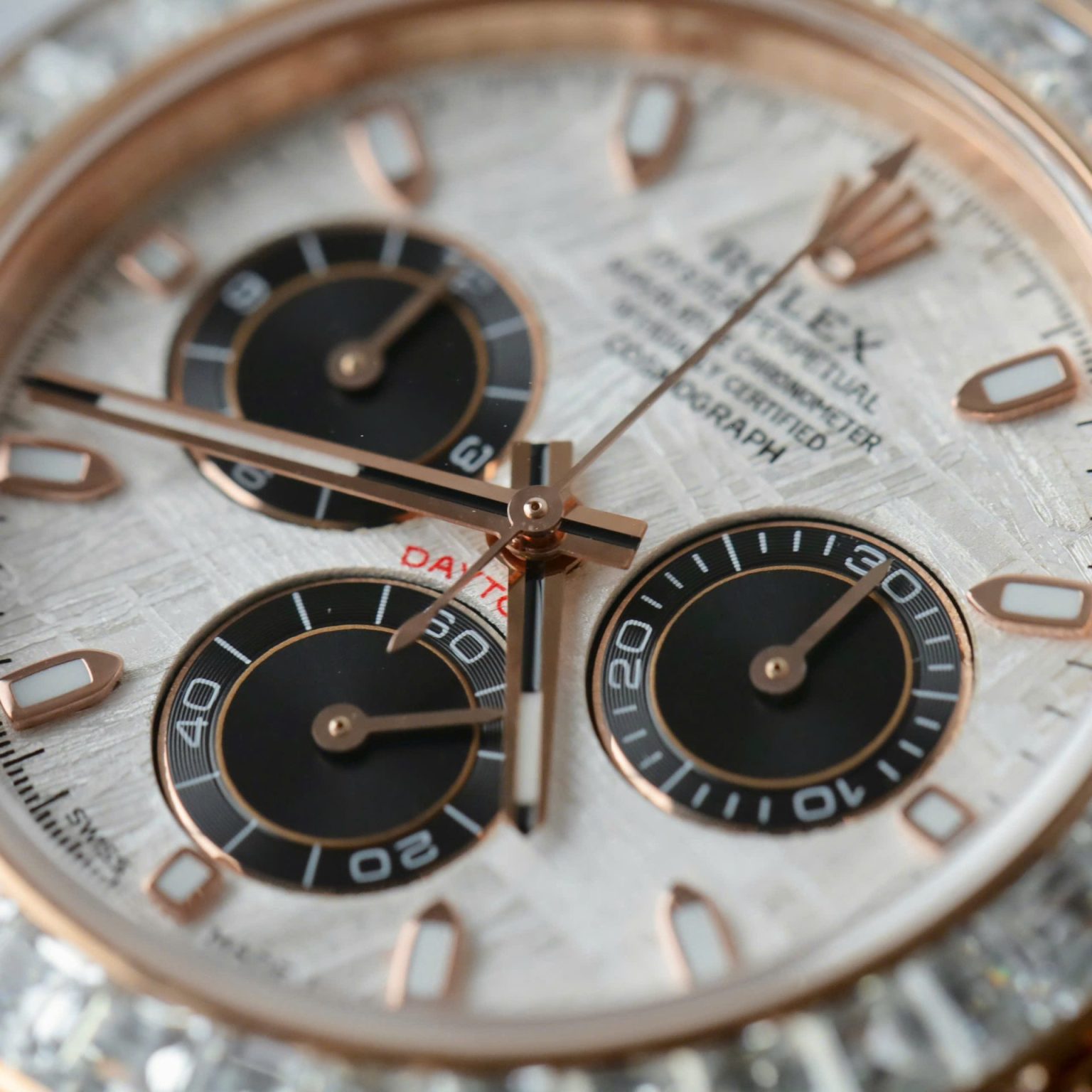 Rolex Daytona 40mm – 18K Gold Wrapped with Diamonds Moissanite Baguette | Swiss 1:1 Grade Automatic Replica Watch - Image 5