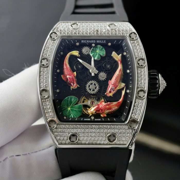 Richard Mille 42mm Replica Watch | Black Rubber Strap | Swiss 1:1 Grade Automatic