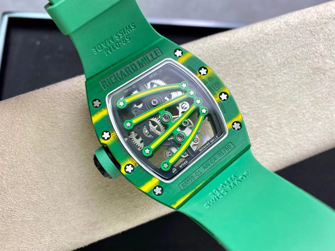 Richard Mille RM59-01 Yohan Blake Tourbillon Carbon 43x50mm | Swiss 1:1 Grade Watch - Image 7