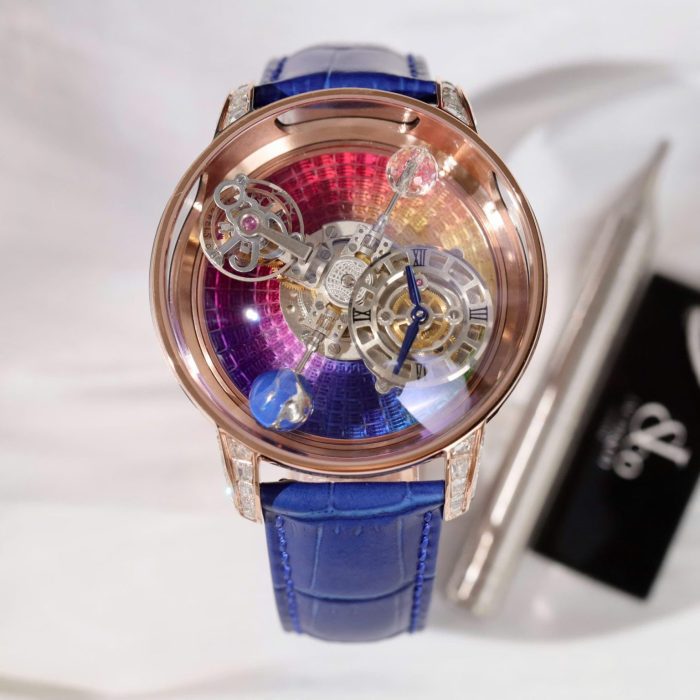 Jacob & Co Luxury Watch – Swiss 1:1 Grade – 7 Color Dial, Tourbillon Movement, Leather Strap (43mm)