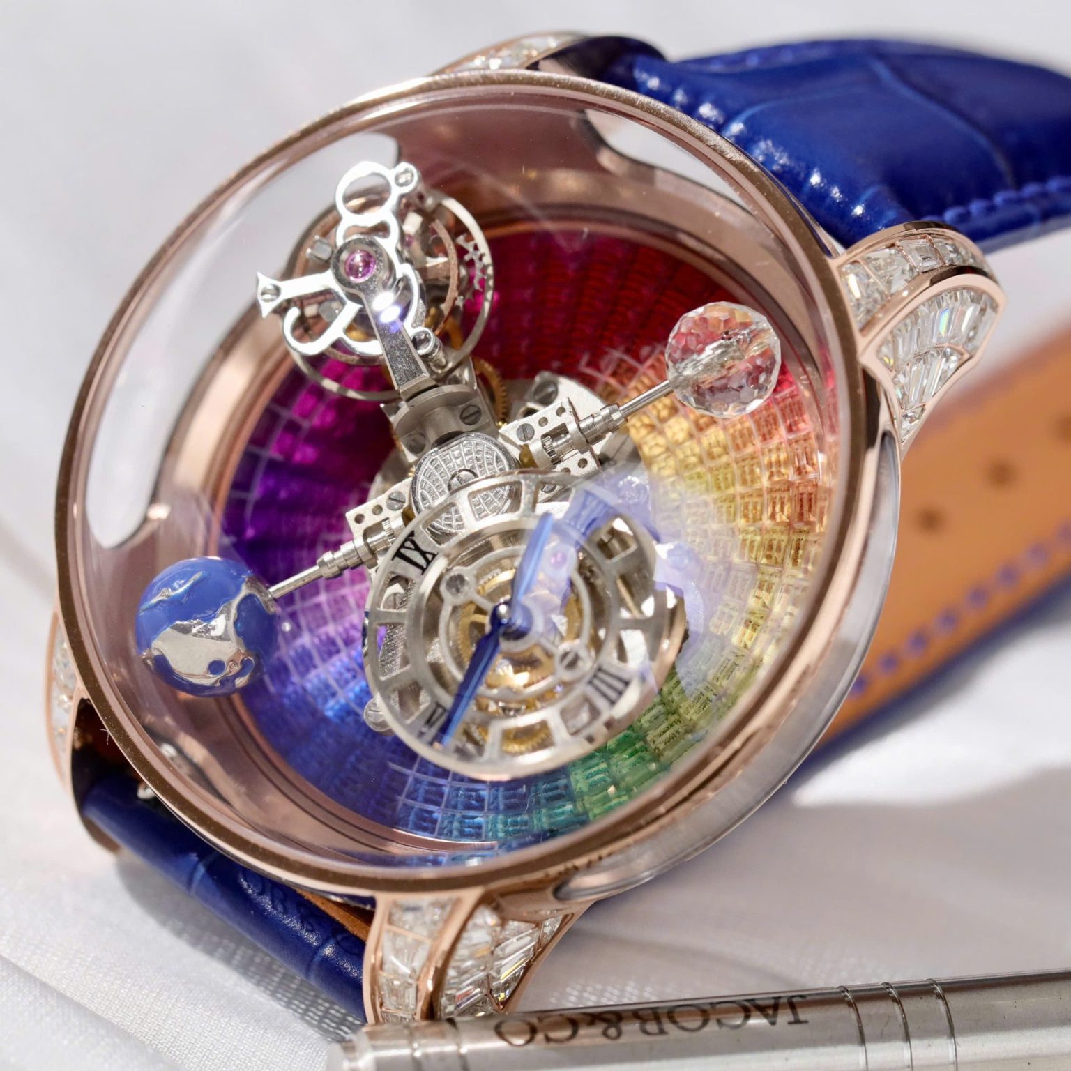 Jacob & Co Luxury Watch – Swiss 1:1 Grade – 7 Color Dial, Tourbillon Movement, Leather Strap (43mm) - Image 3