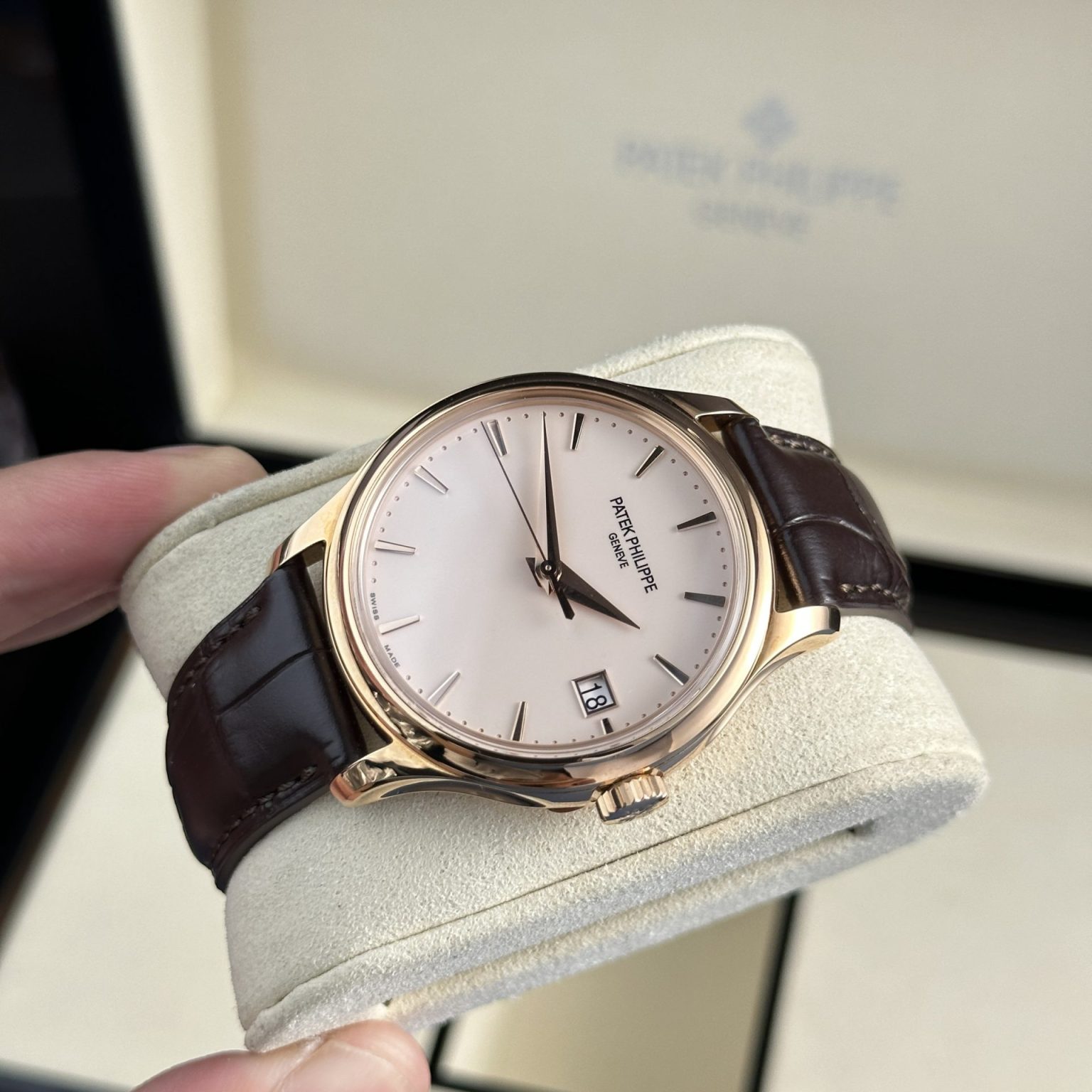Patek Philippe Calatrava 5227R – Swiss 1:1 Grade Leather Strap Luxury Watch - Image 2