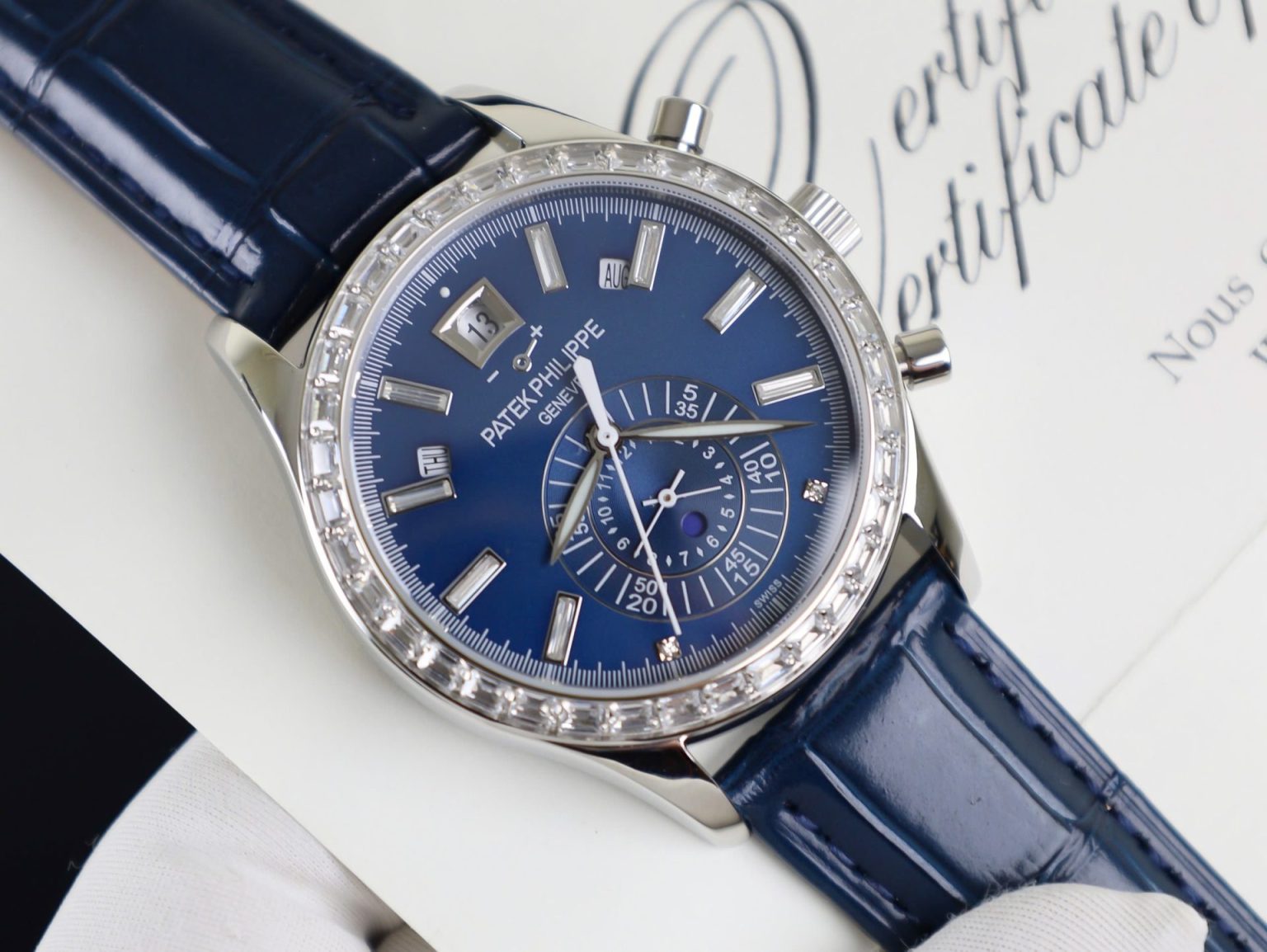Patek Philippe Complications 5961P – Swiss 1:1 Grade Blue Dial Luxury Watch - Image 5