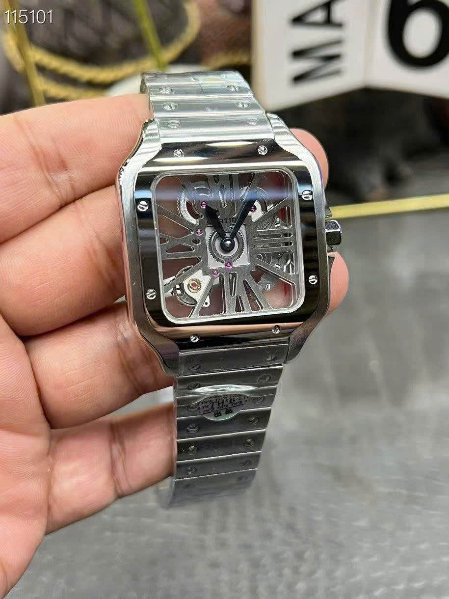 Cartier Santos CRWHSA0015 Skeleton Dial Swiss 1:1 Grade Watch - Image 3