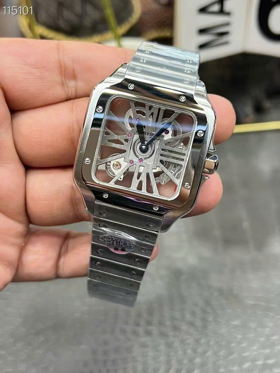 Cartier Santos CRWHSA0015 Skeleton Dial Swiss 1:1 Grade Watch - Image 5