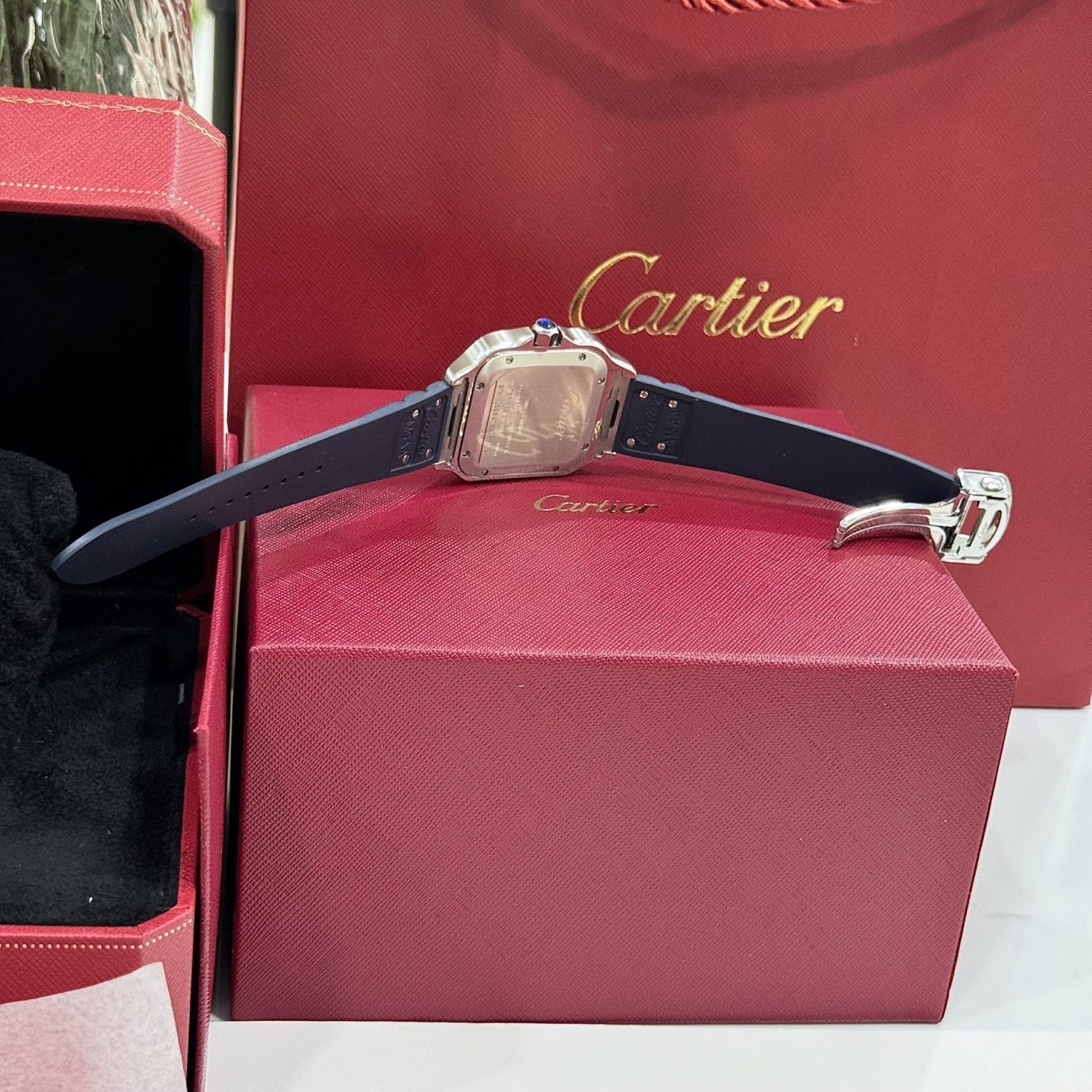 Cartier Santos White Dial Rubber Strap 39.8mm Swiss 1:1 Grade Watch - Image 7