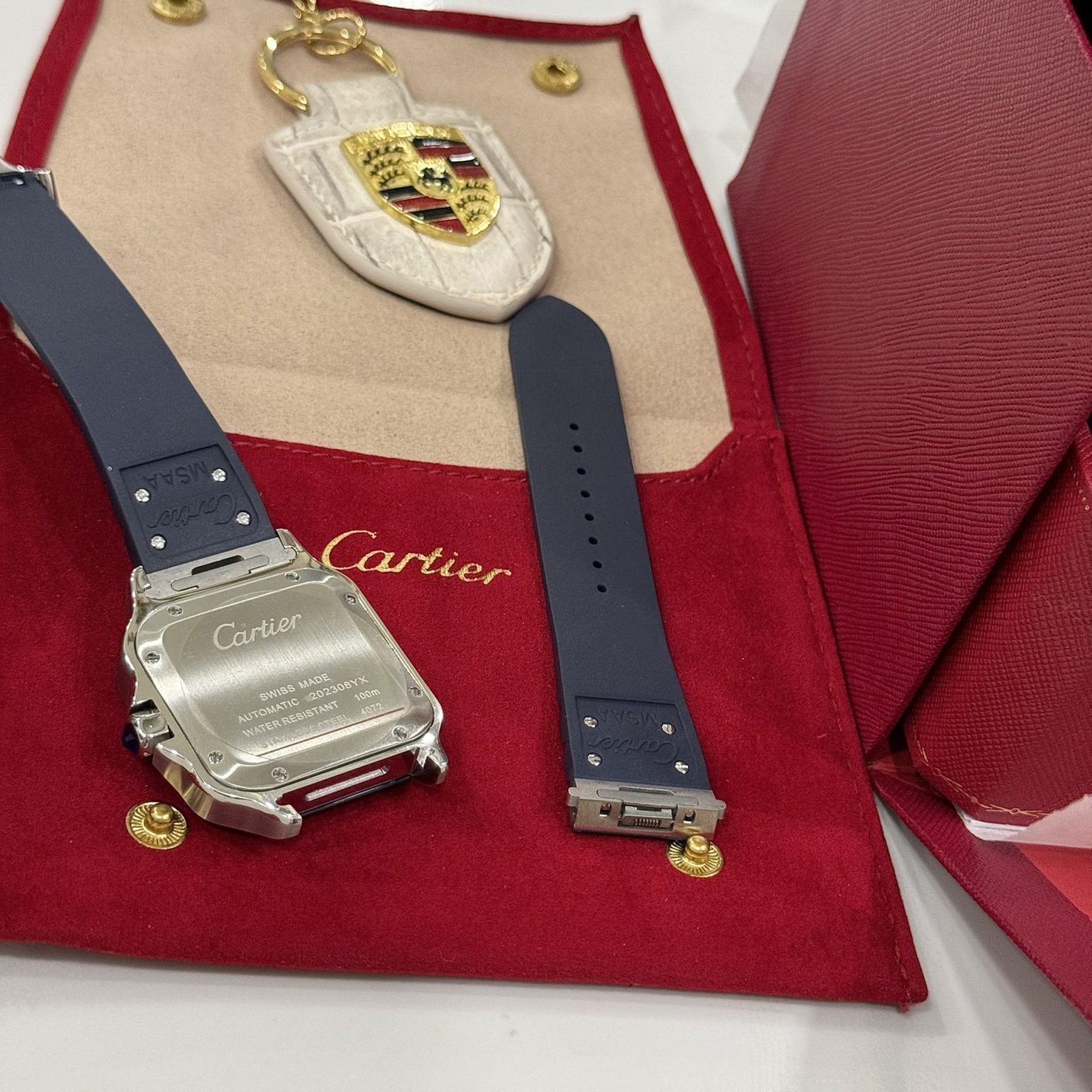 Cartier Santos White Dial Rubber Strap 39.8mm Swiss 1:1 Grade Watch - Image 8