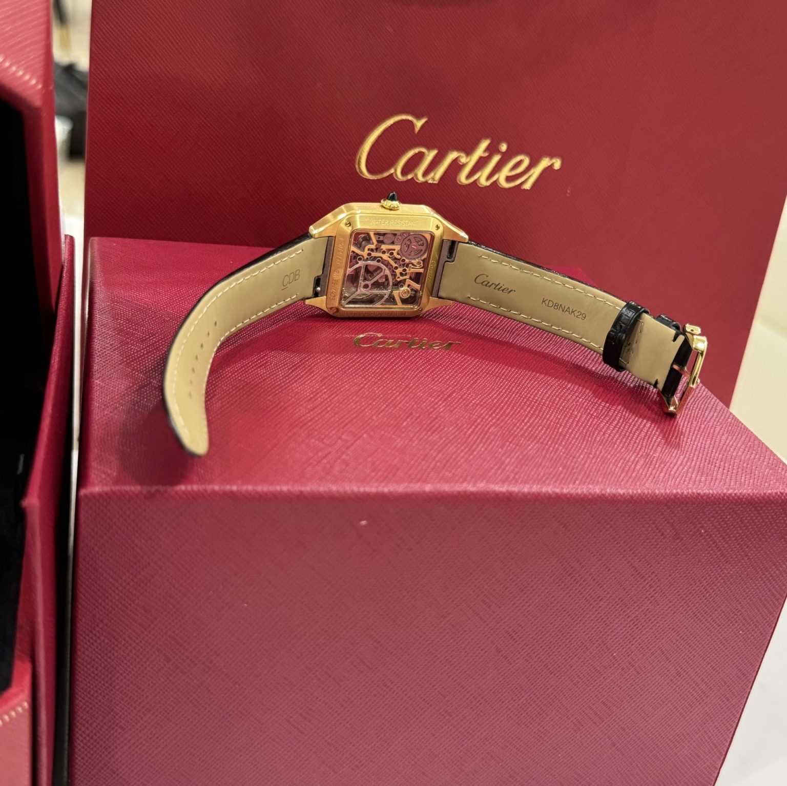 Cartier Santos WHSA0031 Quartz Leather Strap 31x43mm Swiss 1:1 Grade Watch - Image 6