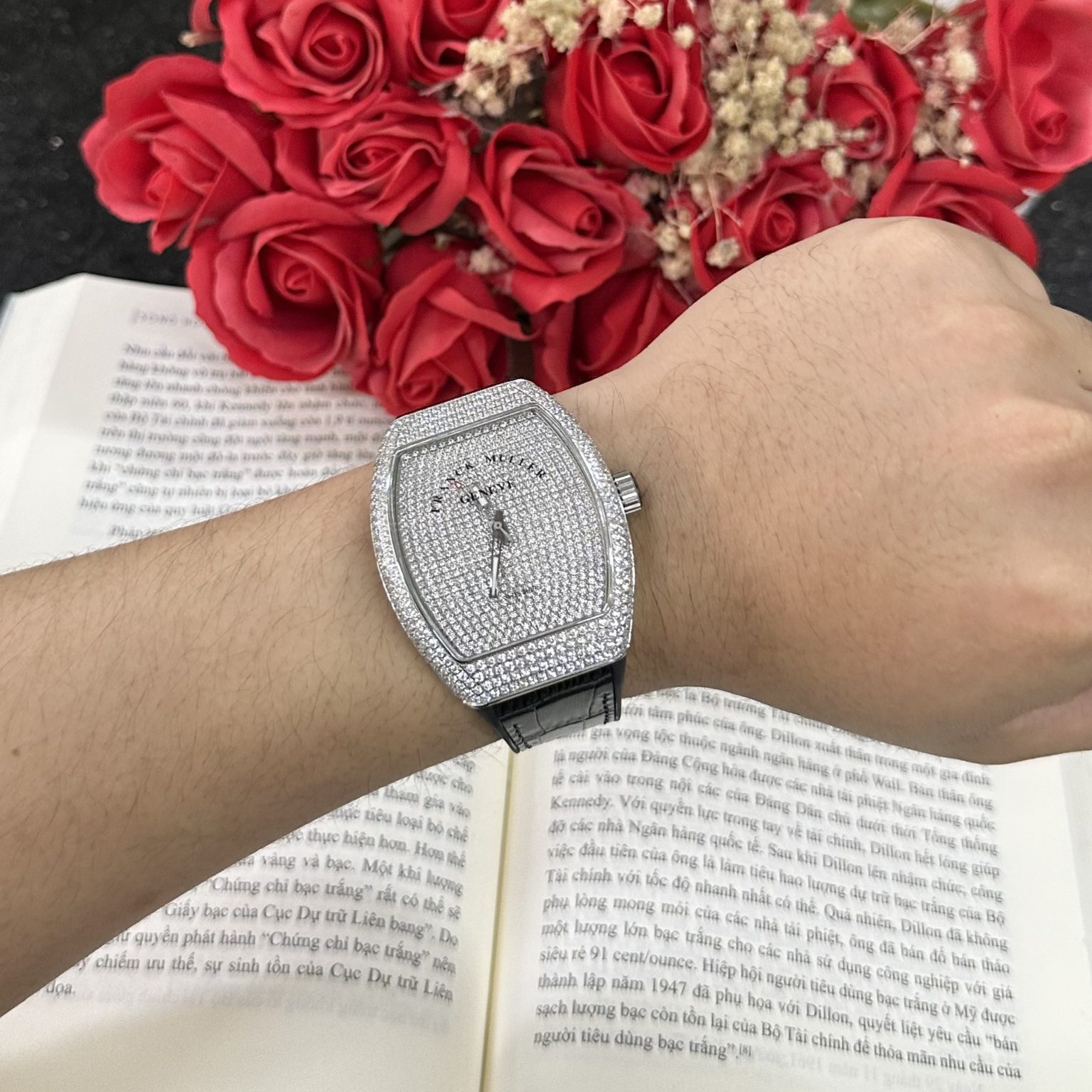 Franck Muller V45 Curvex Full Baguette 44mm Steel – Swiss 1:1 Grade Watch - Image 5
