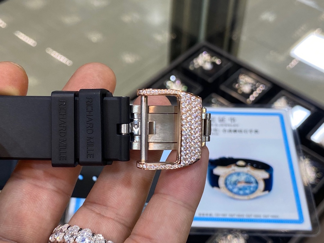 Richard Mille RM6301 Full Diamond Custom – 42mm Swiss 1:1 Grade Automatic Watch - Image 8