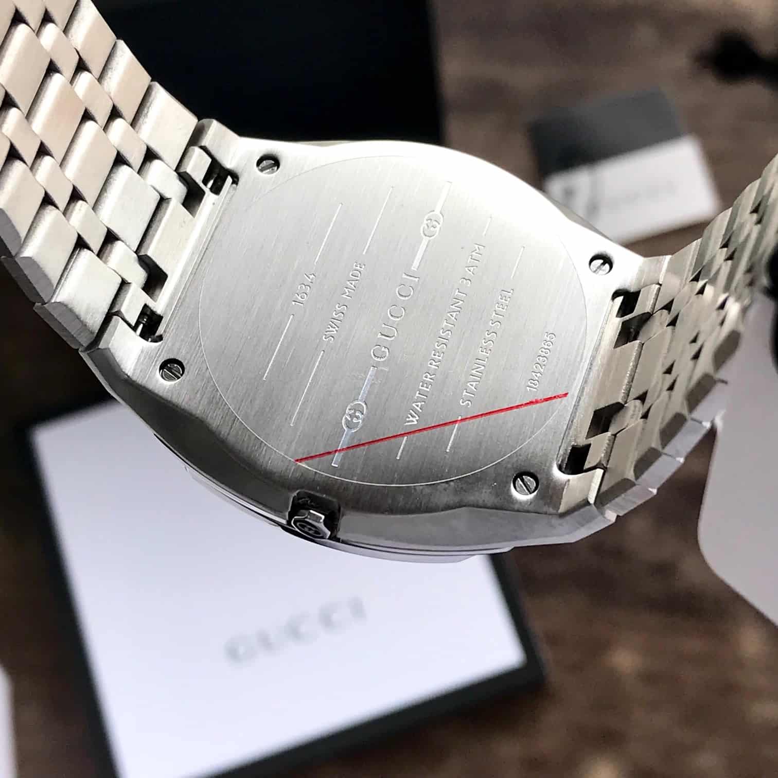 Gucci 25H Thin 38mm Master Grade Stainless Steel Premium Black Dial Watch - Image 5