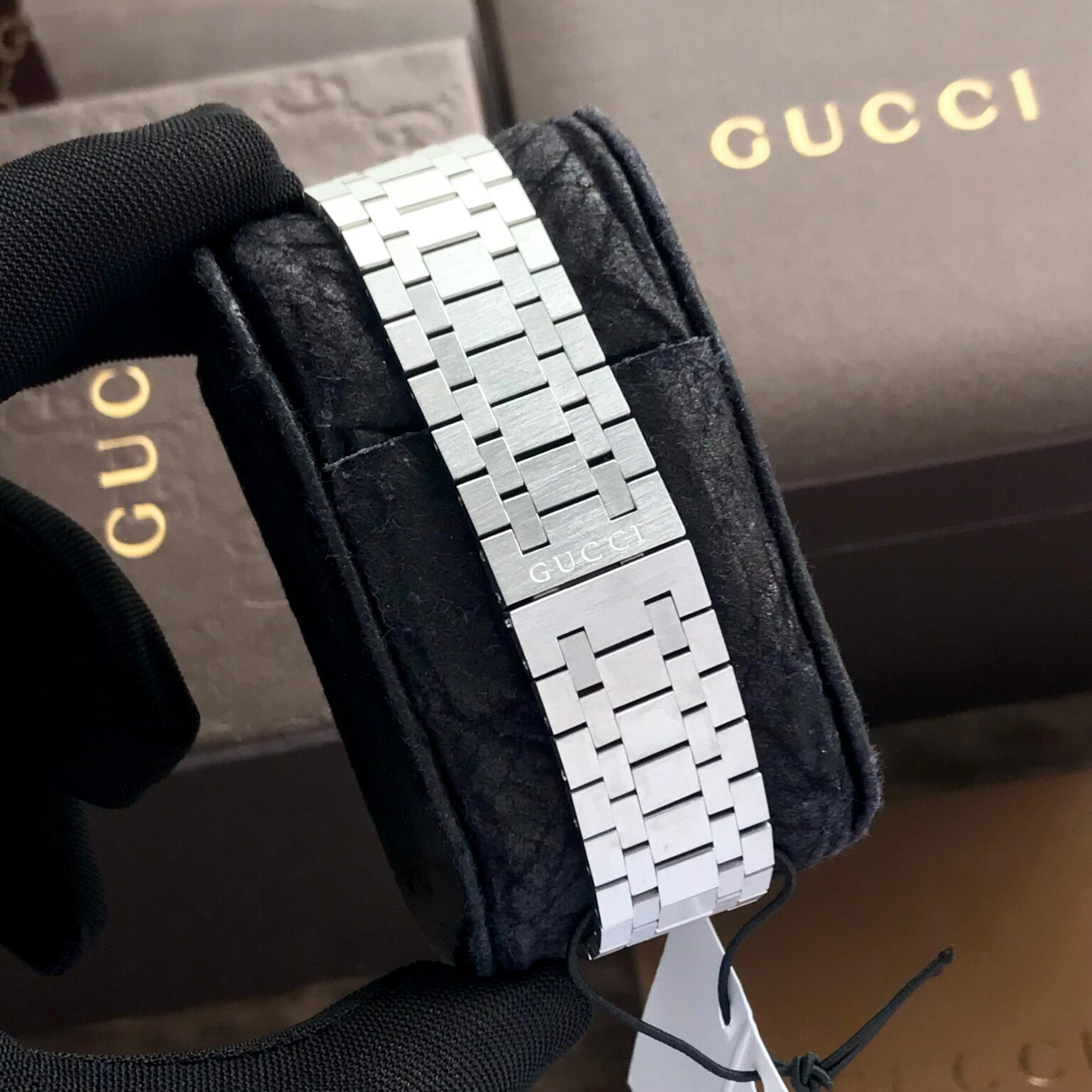 Gucci 25H Thin 38mm Master Grade Stainless Steel Premium Black Dial Watch - Image 8