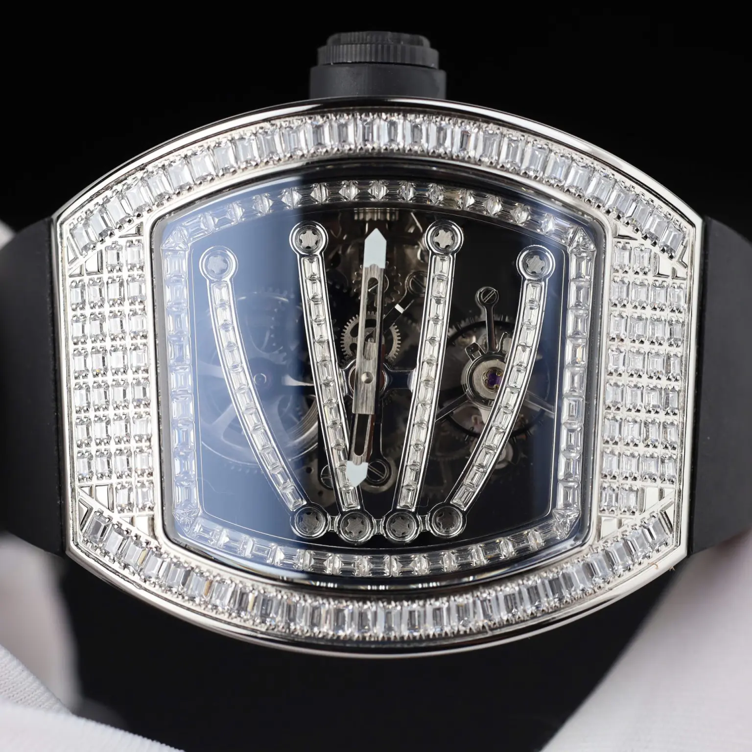 Richard Mille RM59-01 Full Stone Case Rubber Strap 51x43mm – Swiss 1:1 Grade - Image 5