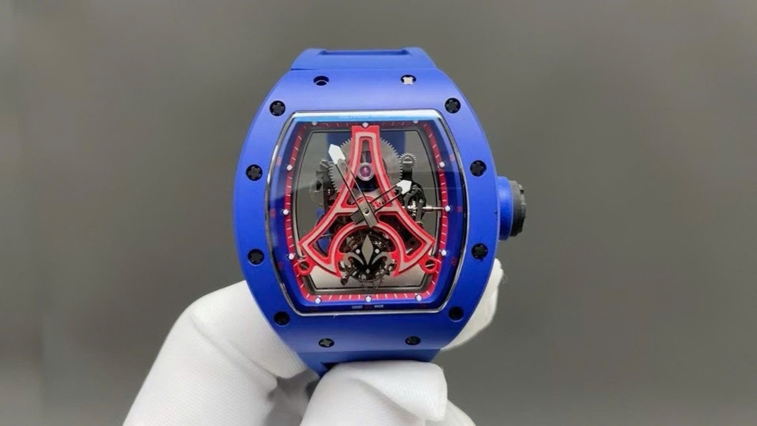 Richard Mille RM52-03 Paris Saint-Germain Tourbillon Ceramic Blue 40x48mm – Swiss 1:1 Grade Watch - Image 2