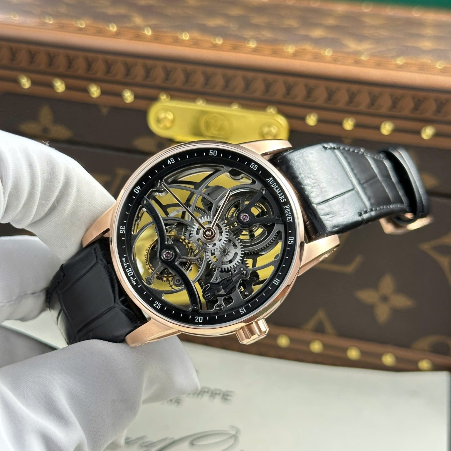 Audemars Piguet 26600 Tourbillon Openworked 41mm Leather Strap – Swiss 1:1 Grade Watch - Image 2