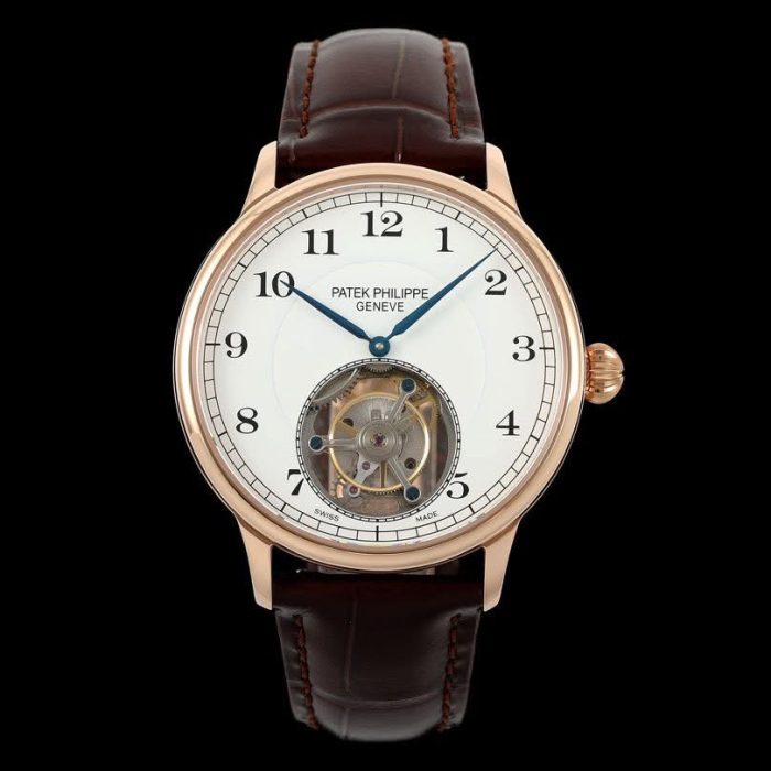 Patek Philippe Tourbillon with Visible Escapement – Rose Gold Case, Swiss 1:1 Grade Watch