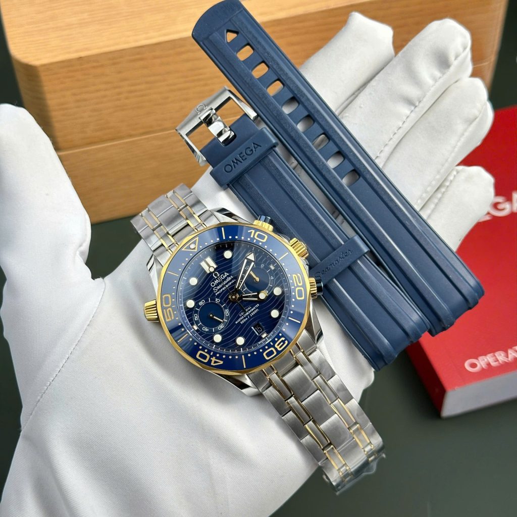 Omega Seamaster Diver 300M Chronograph Blue Dial 44mm | Swiss 1:1 Grade Watch - Image 9