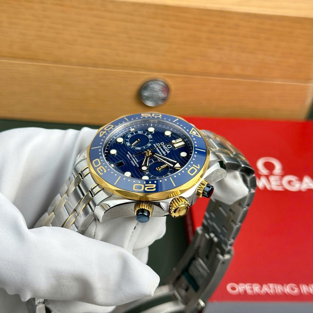 Omega Seamaster Diver 300M Chronograph Blue Dial 44mm | Swiss 1:1 Grade Watch - Image 3