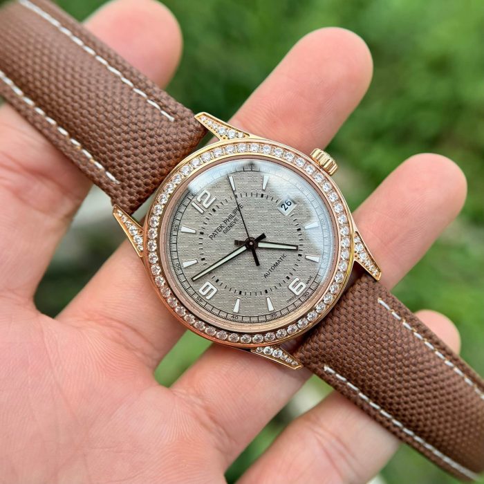 Patek Philippe Calatrava 18K Rose Gold Watch – Diamond Bezel (Swiss 1:1 Grade)