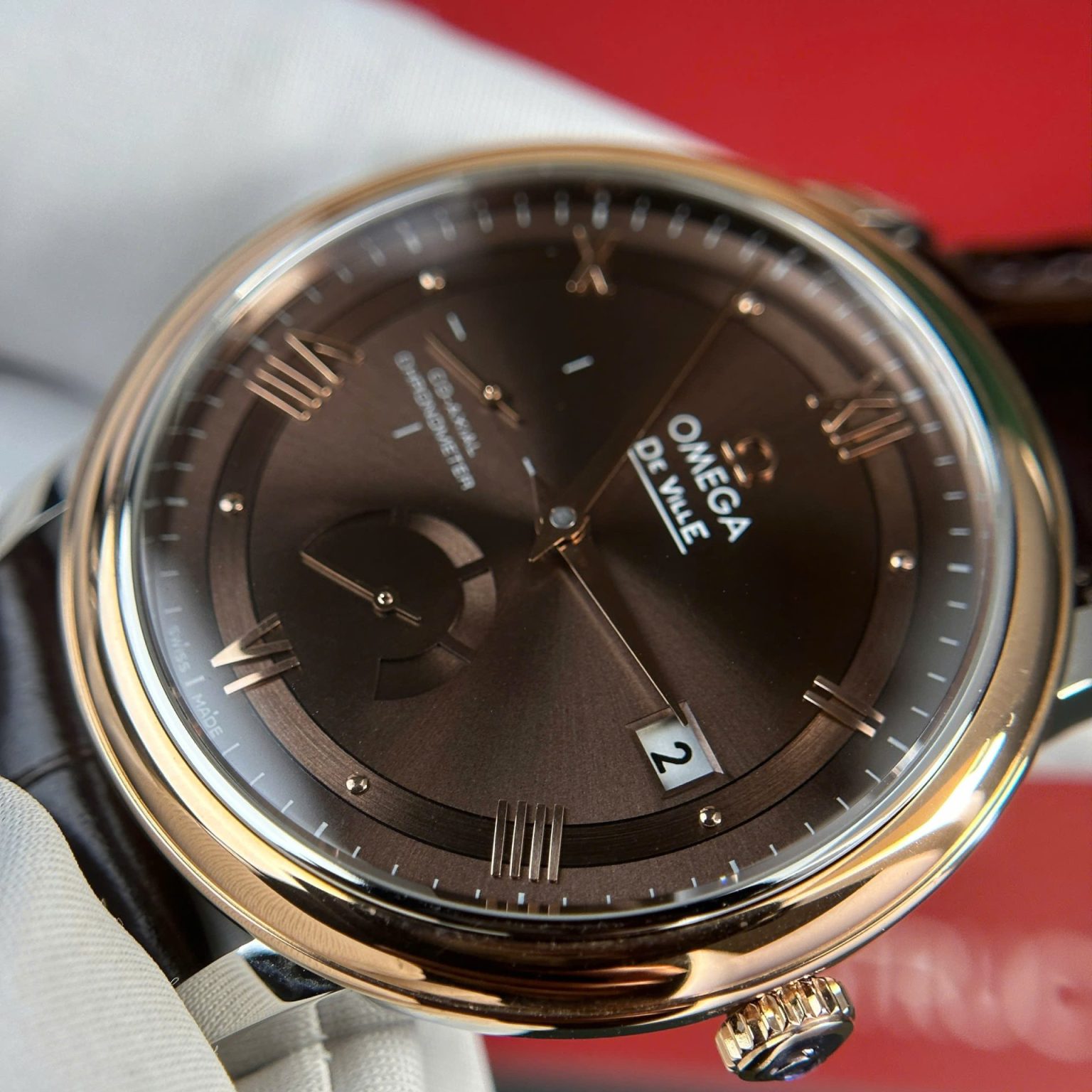 Omega De Ville Prestige Power Reserve Chocolate Dial 39.5mm (Swiss 1:1 Grade Watch) - Image 3