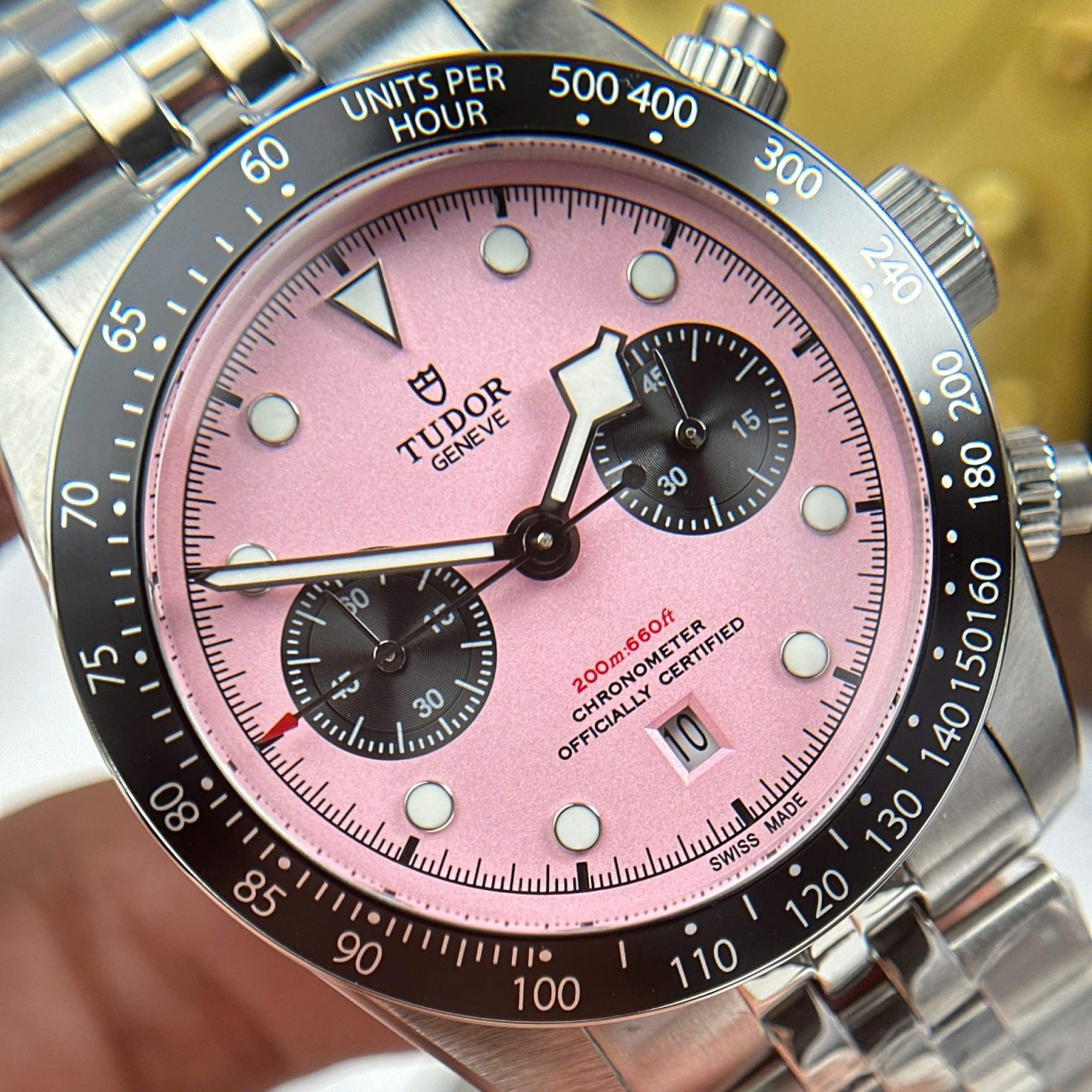 Tudor Black Bay Chronograph Pink Dial 41mm (Swiss 1:1 Grade Watch) - Image 3