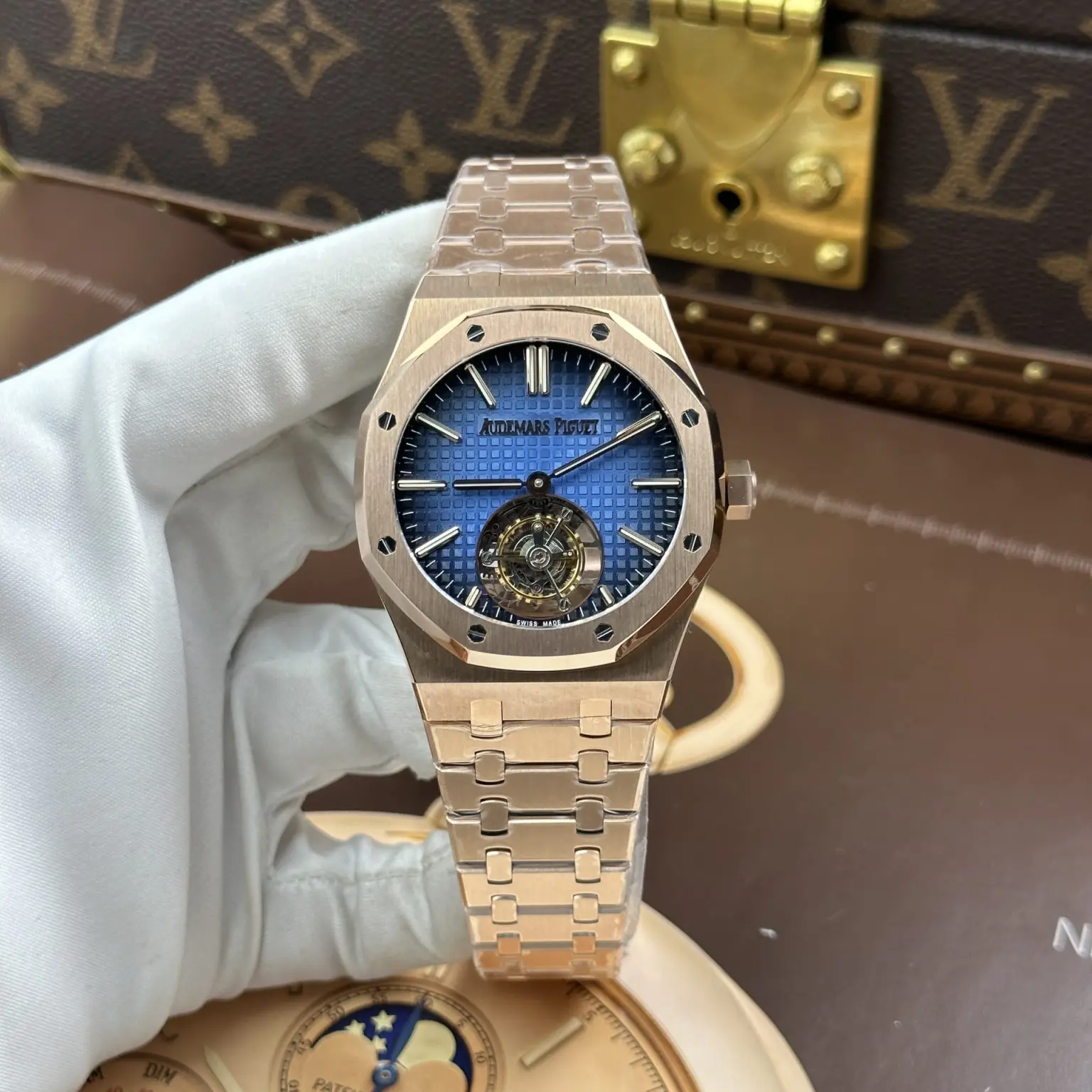 Audemars Piguet Royal Oak Selfwinding Flying Tourbillon Smoke Blue Dial 41mm (Swiss 1:1 Grade Watch)