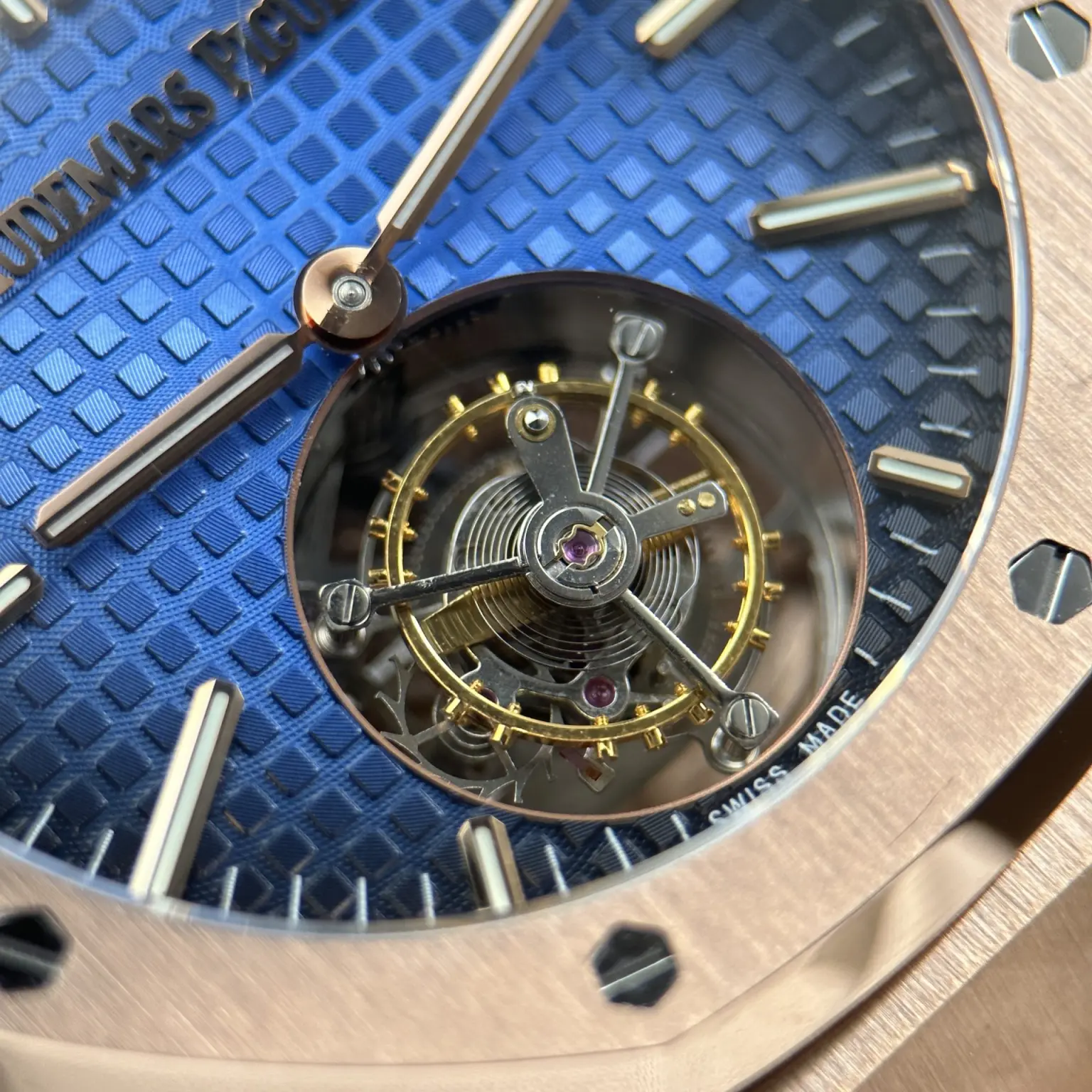 Audemars Piguet Royal Oak Selfwinding Flying Tourbillon Smoke Blue Dial 41mm (Swiss 1:1 Grade Watch) - Image 8