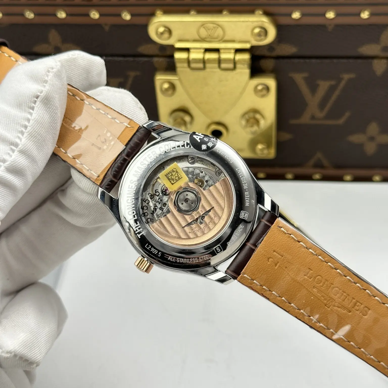 Longines Master Collection Moonphase Automatic Watch – Swiss 1:1 Grade | White Dial | 40mm | Leather Strap - Image 8