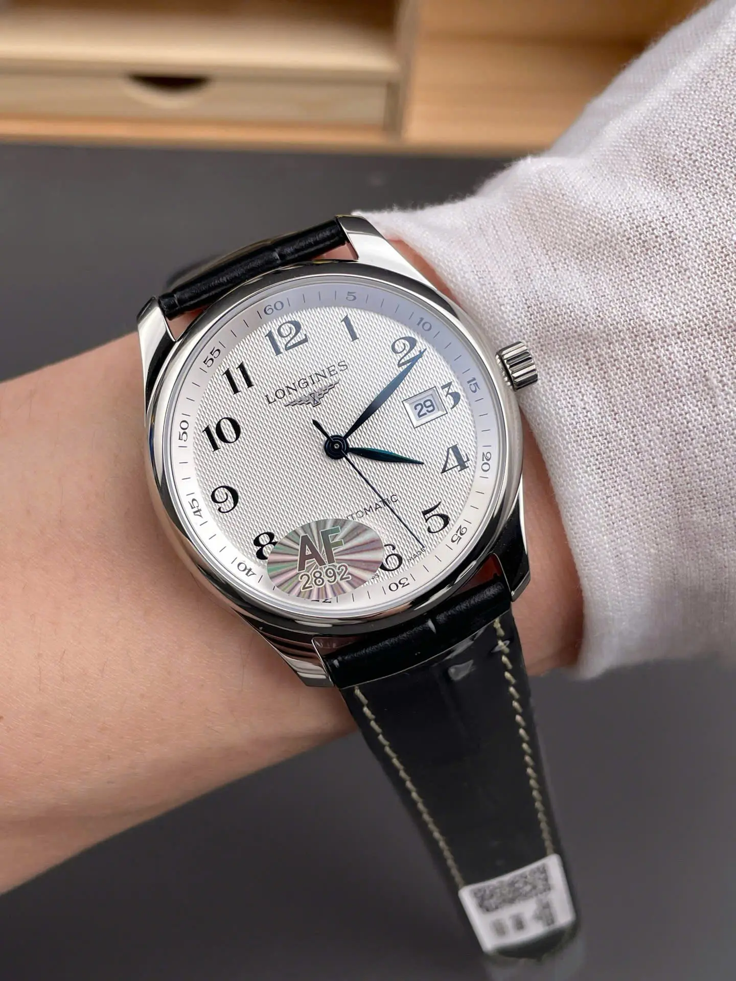 Longines Master Collection Automatic Watch – Swiss 1:1 Grade | Black Dial | 40mm | Black Leather Strap - Image 9
