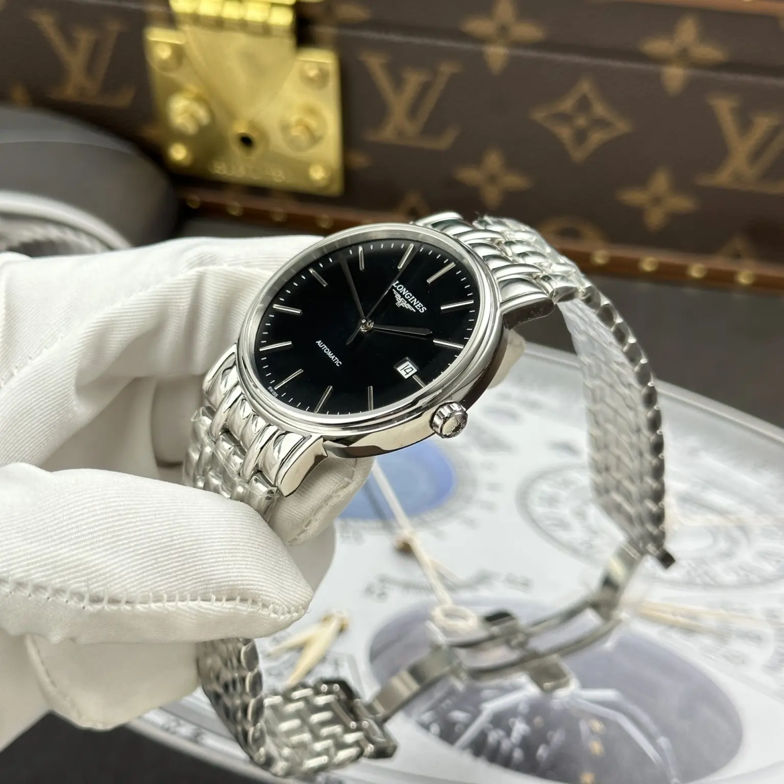 Longines Presence Automatic Watch – Swiss 1:1 Grade | Black Dial | 40mm | Stainless Steel Bracelet - Image 5