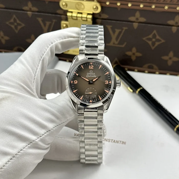 Omega Seamaster Railmaster Automatic Watch – Swiss 1:1 Grade | Smoky Brown Dial | 38mm | Stainless Steel Bracelet